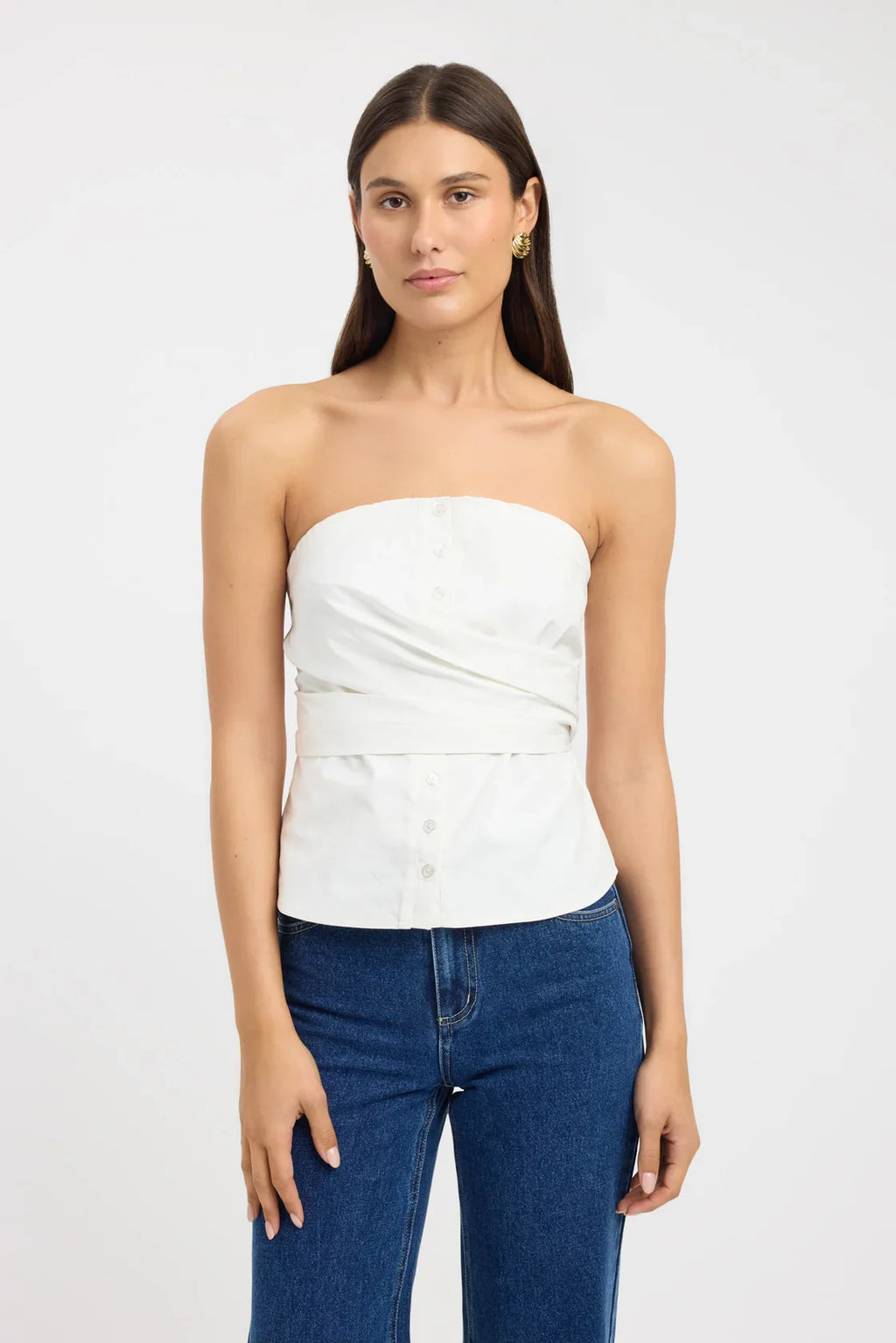 Kookai White Freddy Strapless Corset Top AU 10 - Image 7