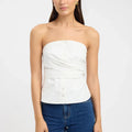 Kookai White Freddy Strapless Corset Top AU 10 - Image 1