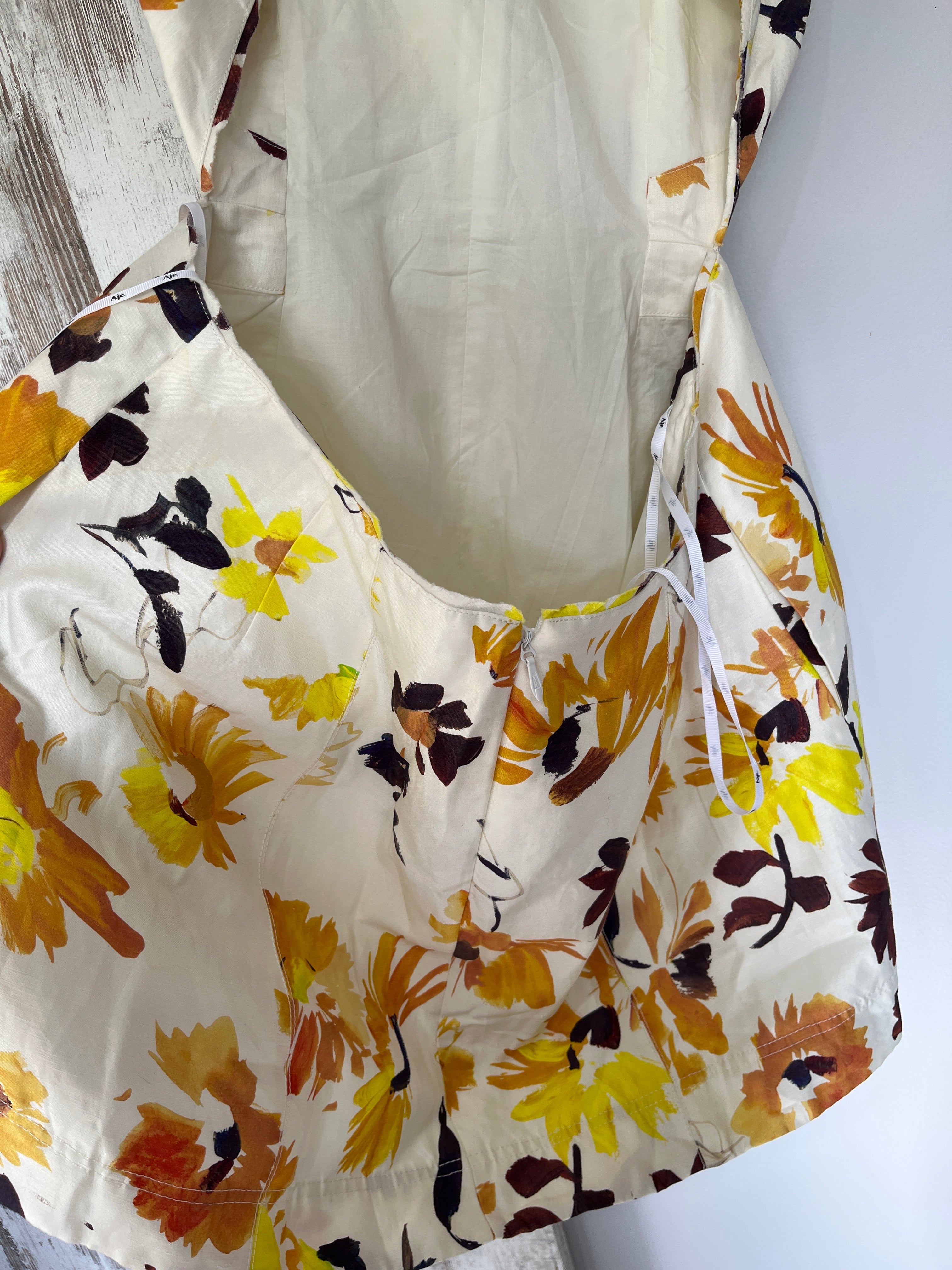 Aje. Tulip Cut Out Mini Dress in Pressed Sunflower RRP $475 - Image 5