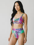 INFAMOUS Neon Leopard Print Bikini Set XL/XXL