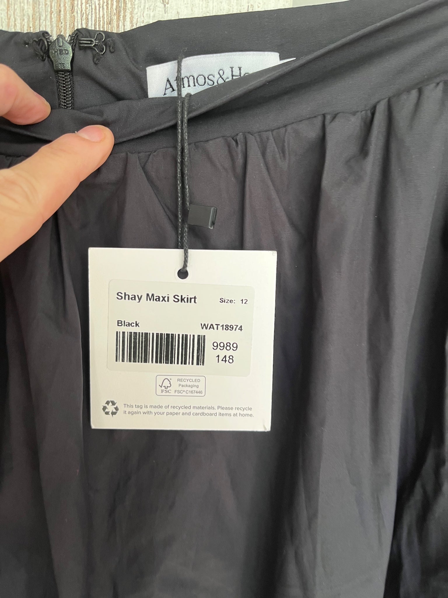 Atmos&Here Shay Maxi Skirt Black Size 12 New With Tags - Image 2