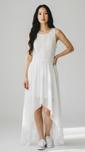 Forever New White Lace High-Low Sleeveless Dress Size 14