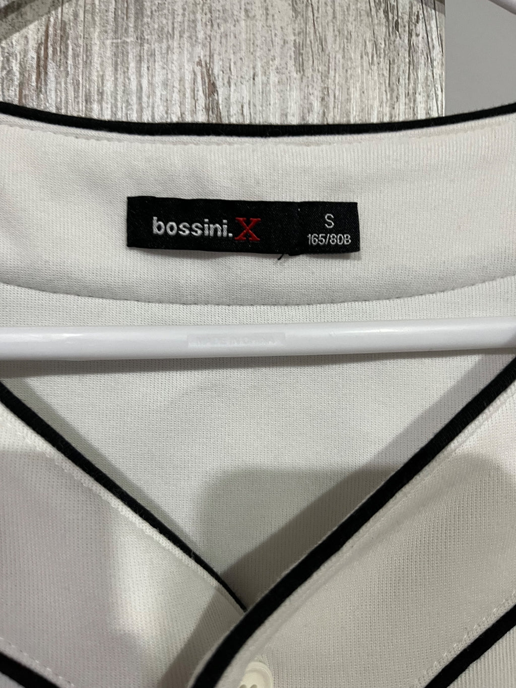 Bossini.X Baseball Jersey Shirt White Green Size S - Image 2