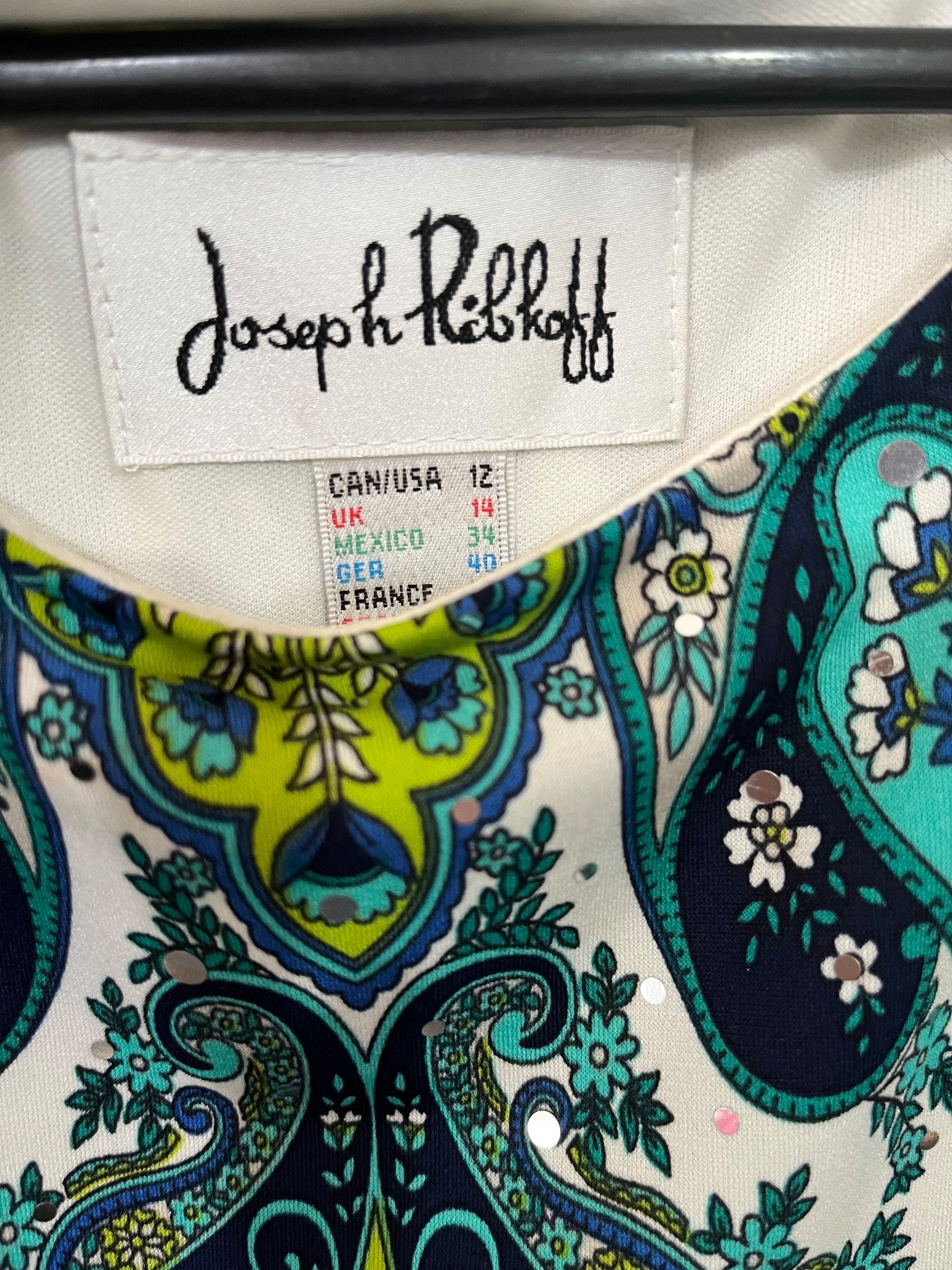 Joseph Ribkoff Paisley Print Sleeveless Sheath Dress - Image 2
