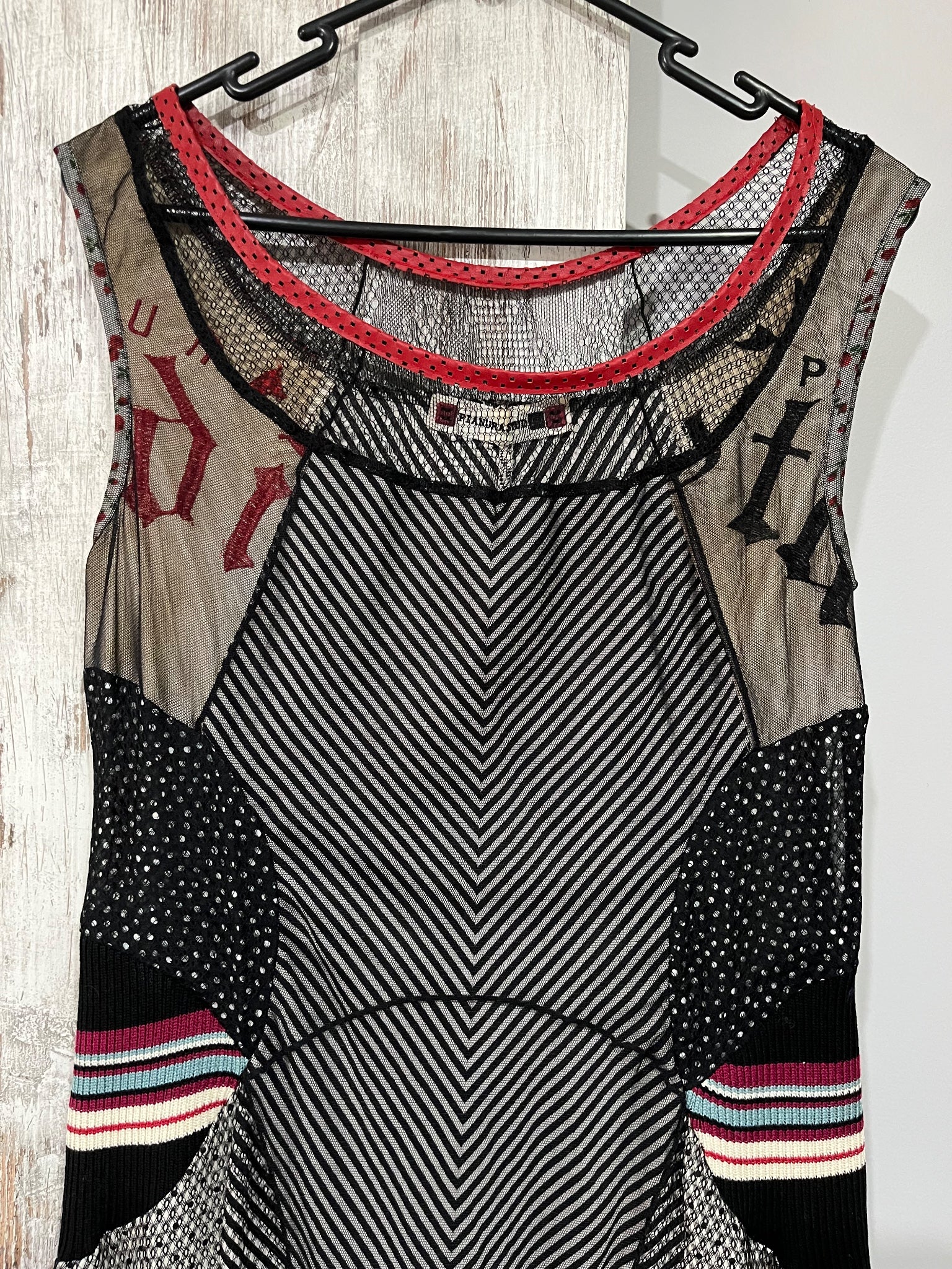 Vintage Pianura Studio Patchwork Mesh Dress - Image 2