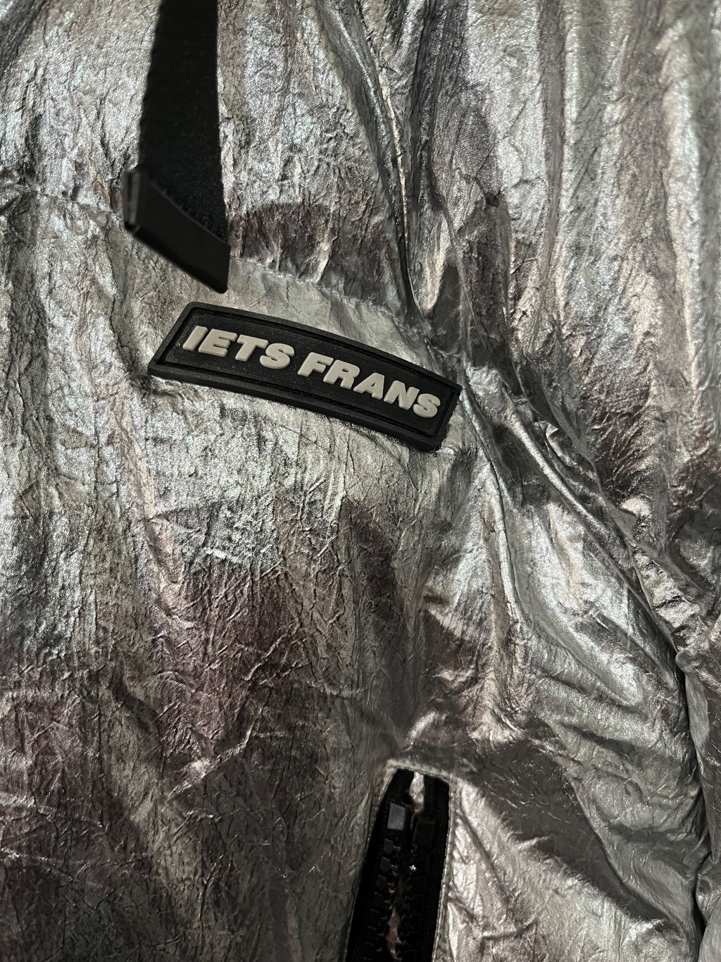 Iets Frans Metallic Silver Puffer Jacket - Image 2