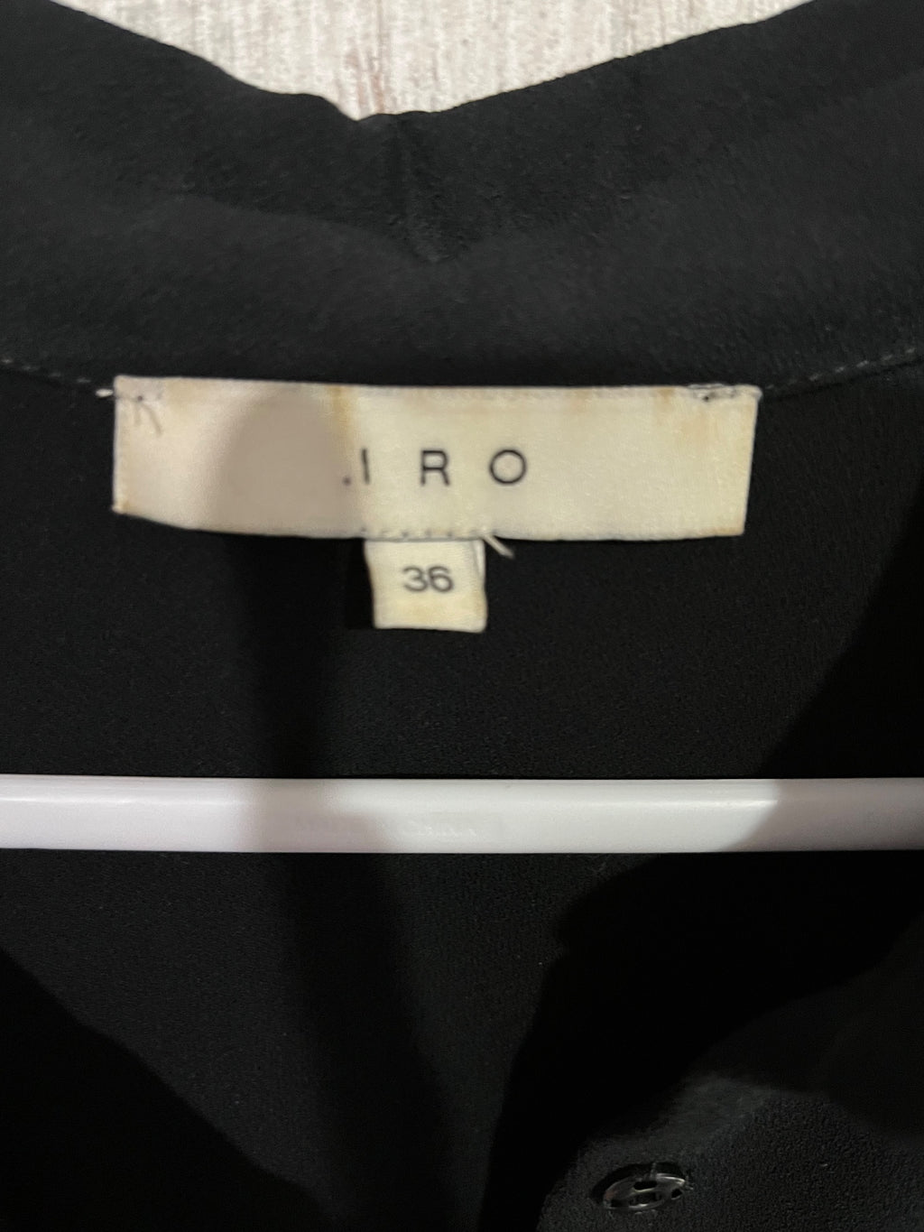 IRO Clemens Black Long Sleeve Shirt Dress With Lace Detail - Image 2