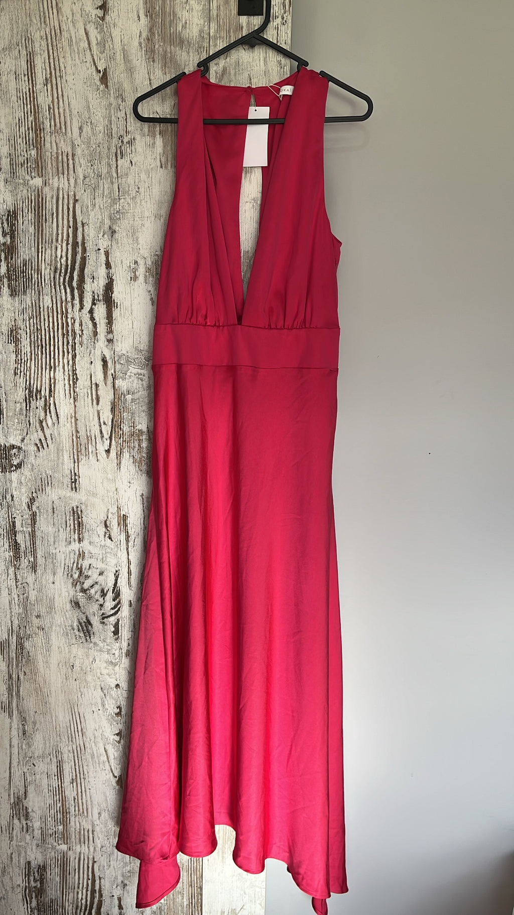 KOOKAÏ Palermo Plunge Maxi Dress Hot Pink Size 12 - Image 2