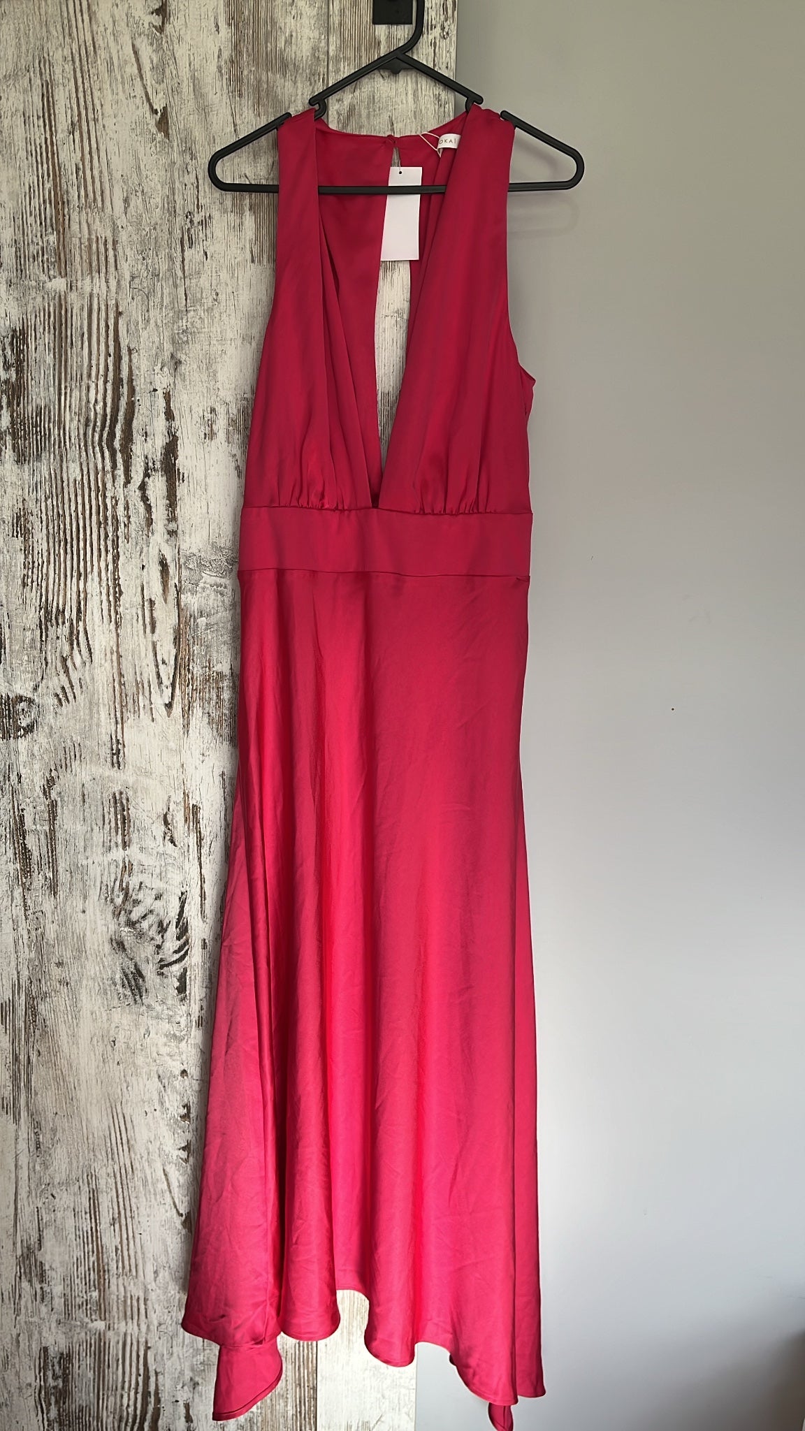KOOKAÏ Palermo Plunge Maxi Dress Hot Pink Size 12 - Image 2
