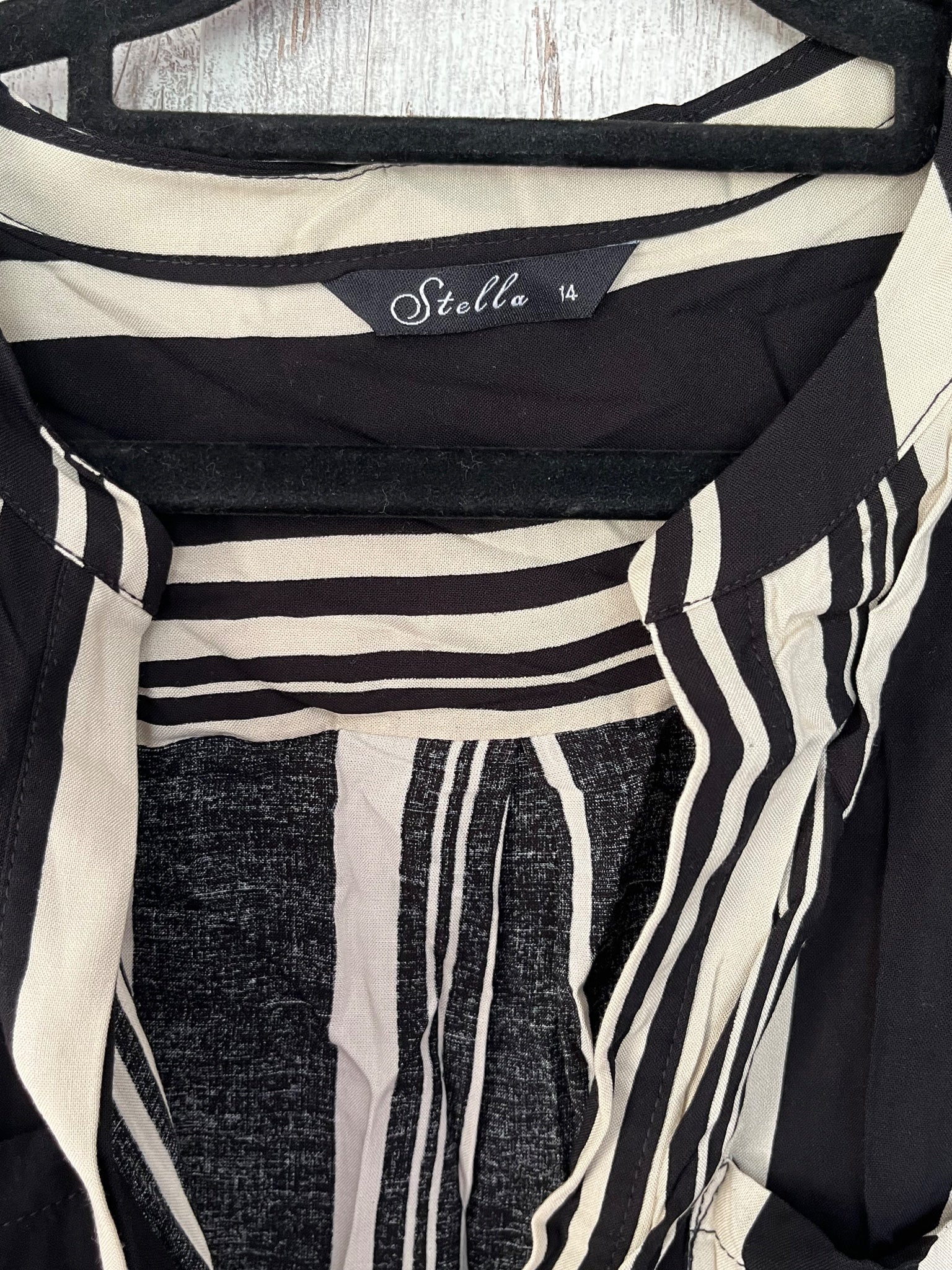 Stella Black And White Striped Shirt Dress Size 14 - Image 2