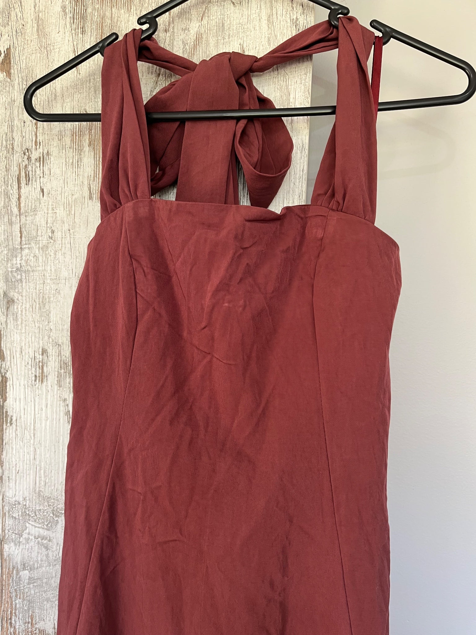 Dazie One Last Time Halter Midi Dress Deep Cherry Size 10 - Image 2