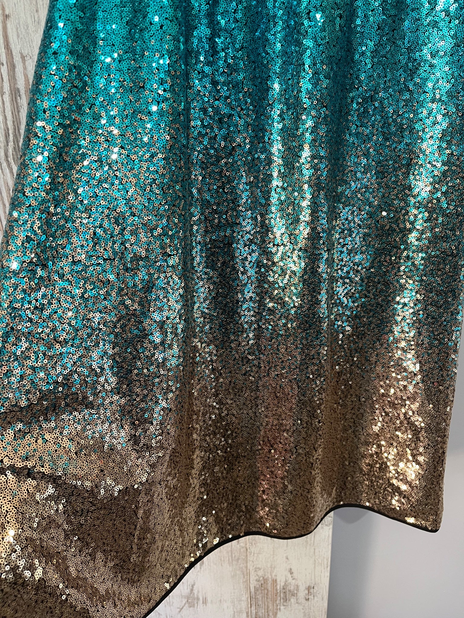 We Are The Others Ombre Sequin Midi Skirt Teal Gold - Image 2