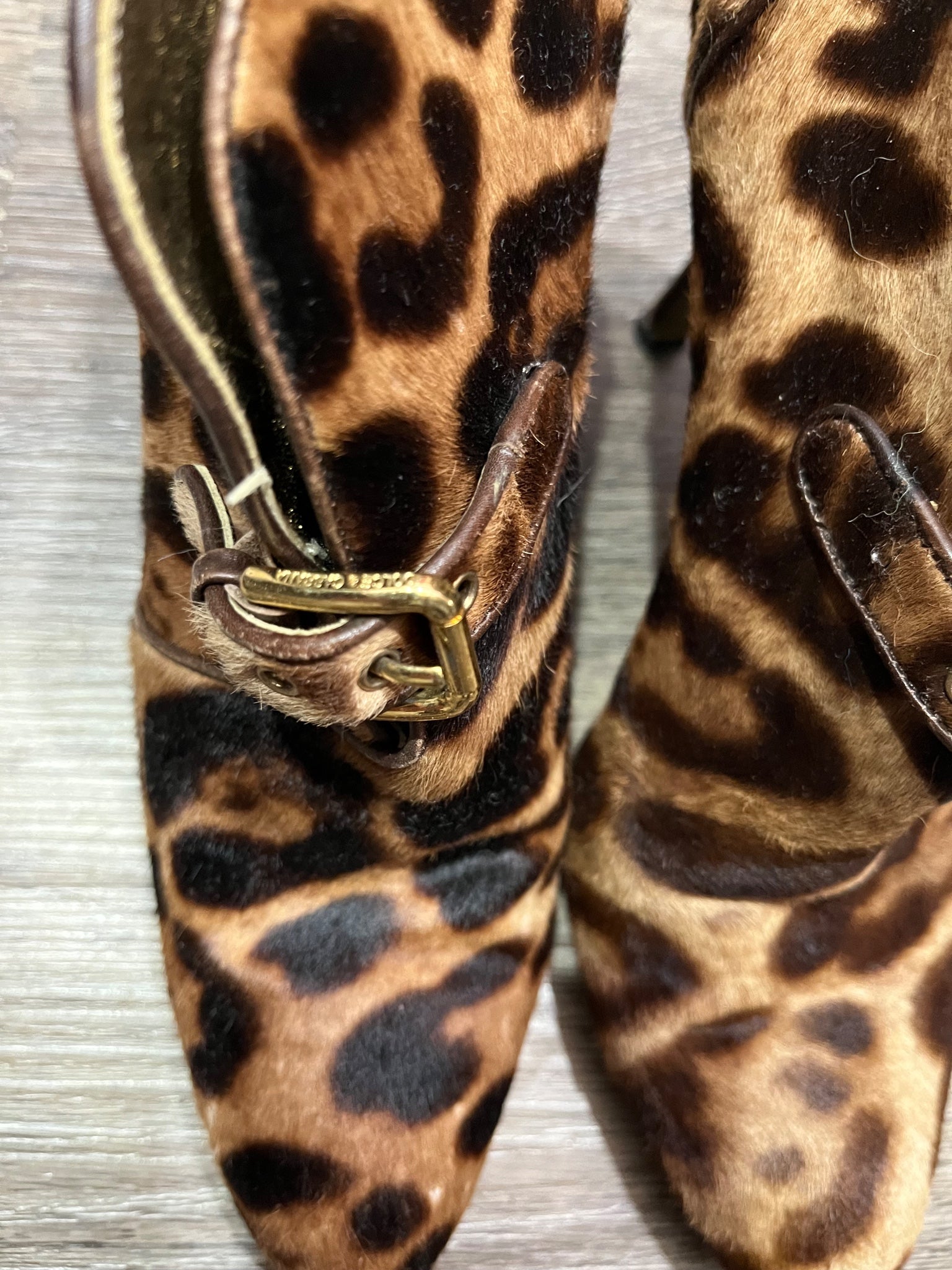 Dolce & Gabbana Leopard Print Calf Hair Ankle Boots - Image 2