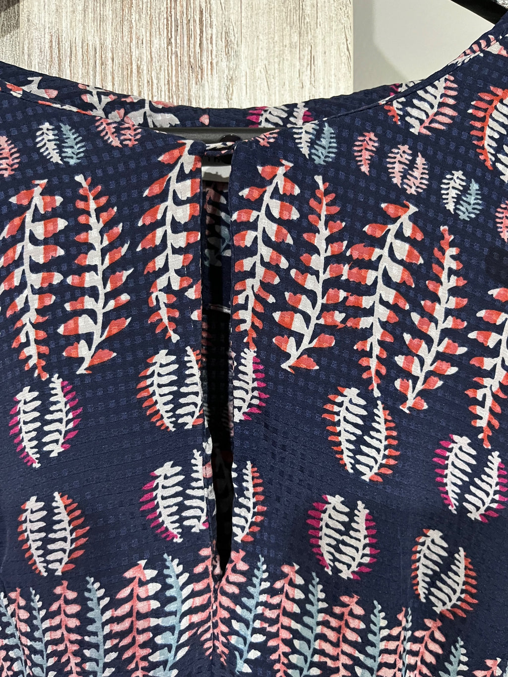 Scanlan Theodore Navy Leaf Print Blouse - Image 2
