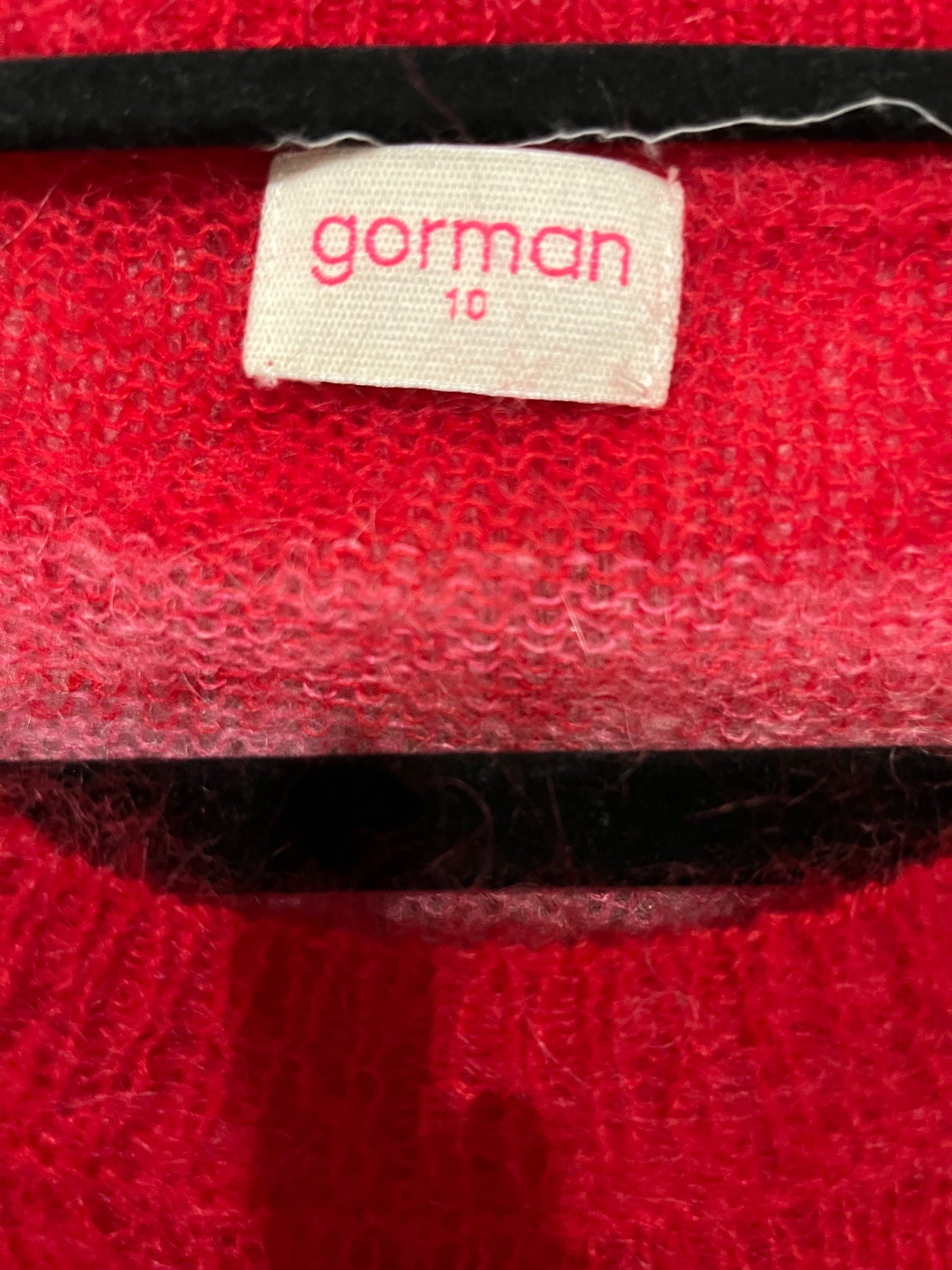 Gorman Striped Mohair Blend Knit Sweater Pink Red - Image 2