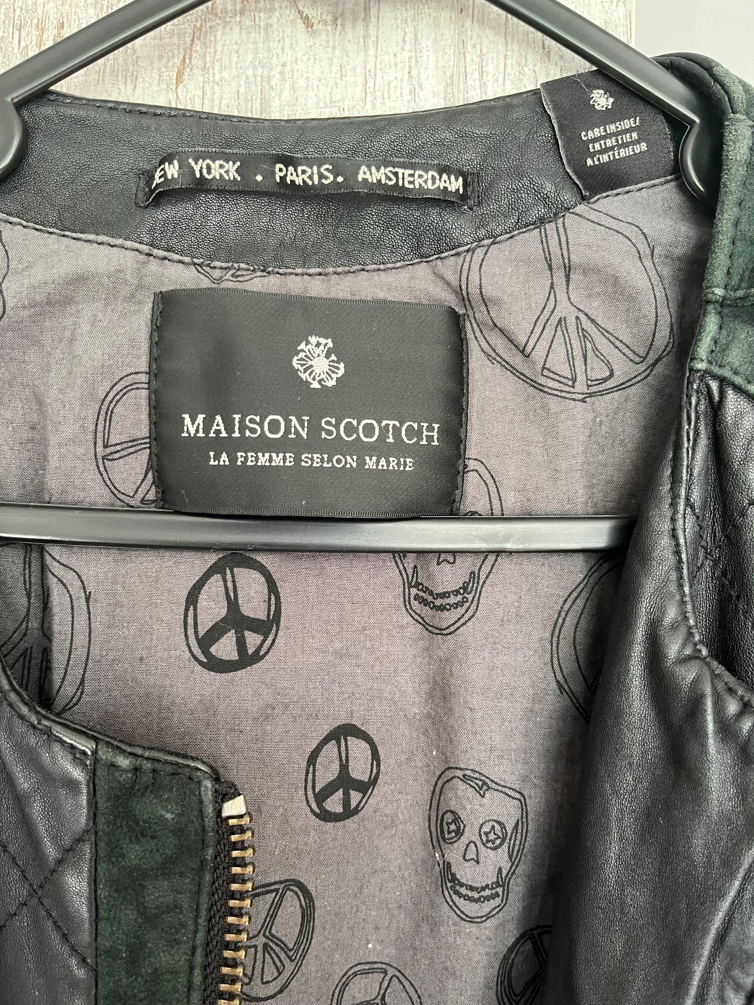 Maison Scotch Black Leather Jacket Size 1 (10) RRP $400 - Image 2