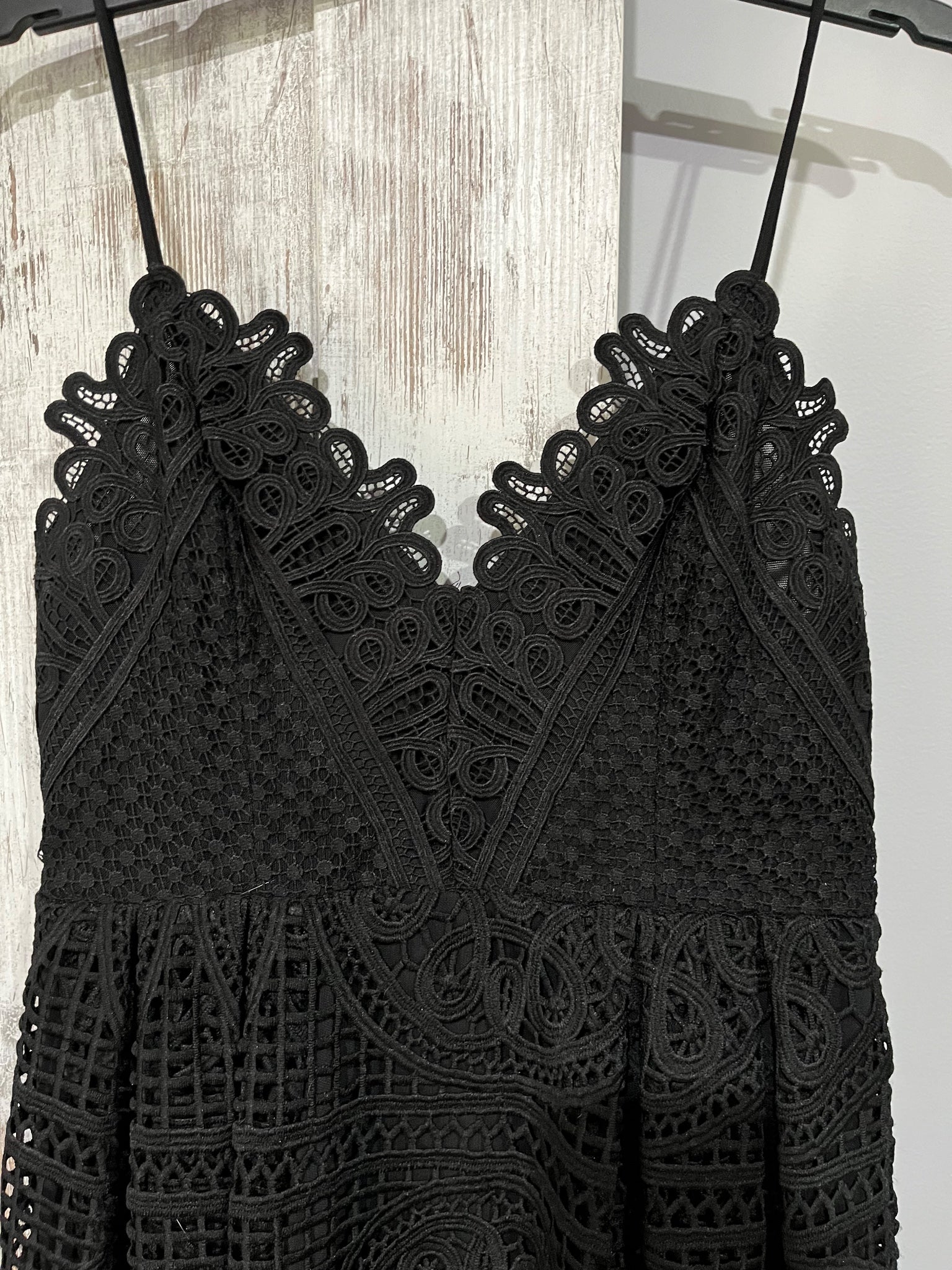 Seed Heritage Black Lace Midi Dress Size 12 - Image 2