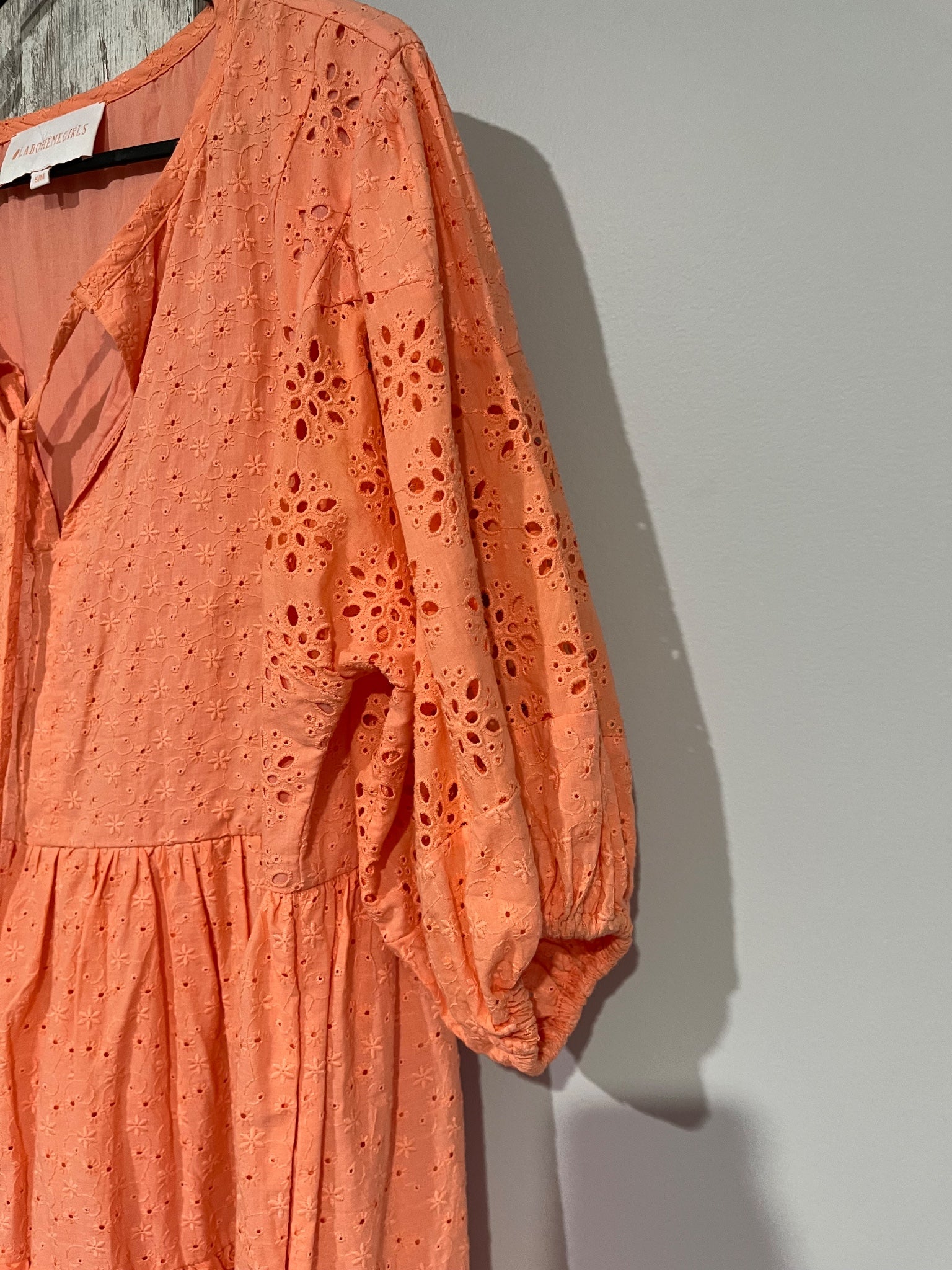 #LABOHÈMEGIRLS Orange Eyelet Tiered Tunic Dress - Image 2