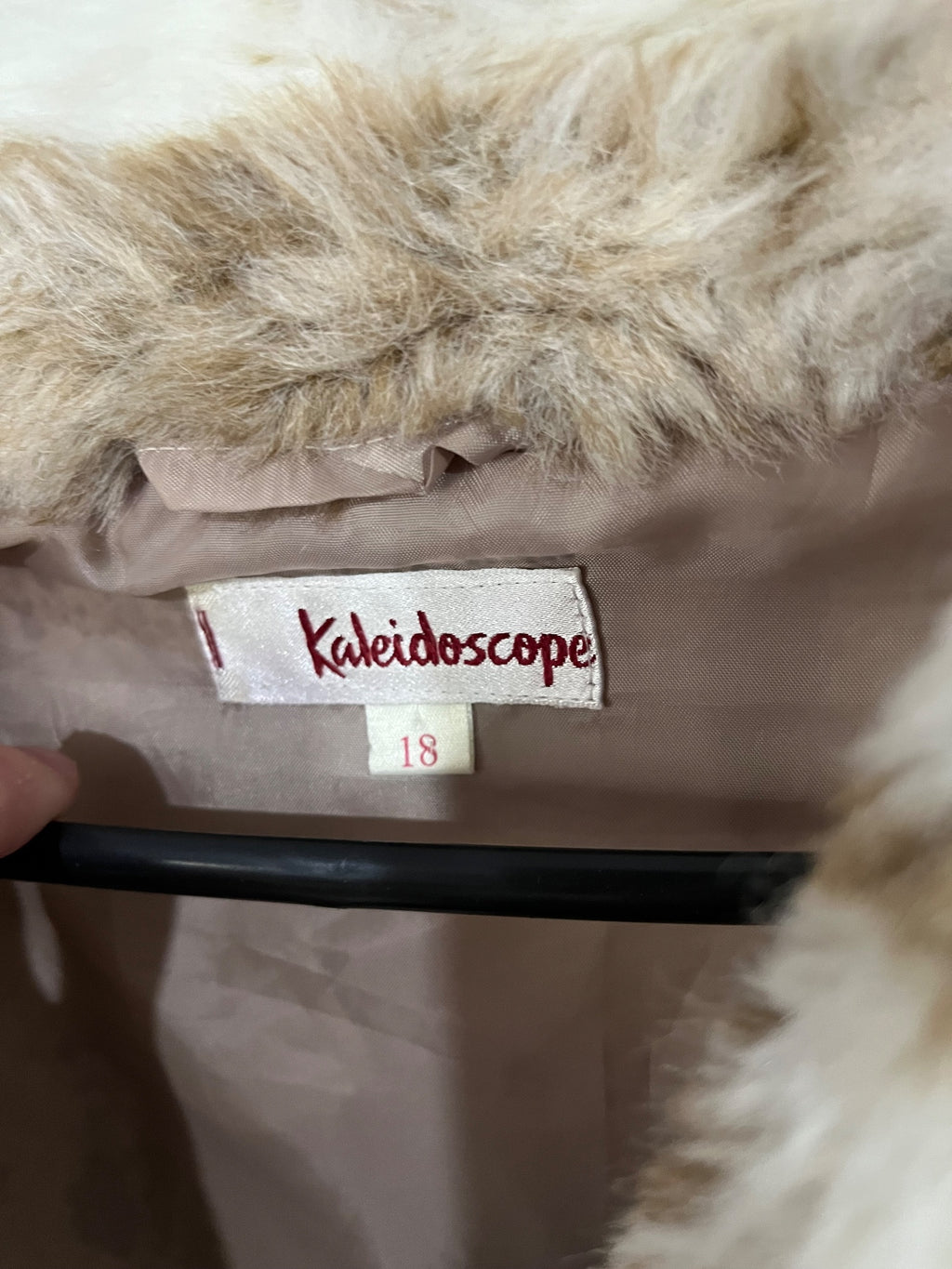 Kaleidoscope Faux Fur Leopard Print Coat Size 18 - Image 2