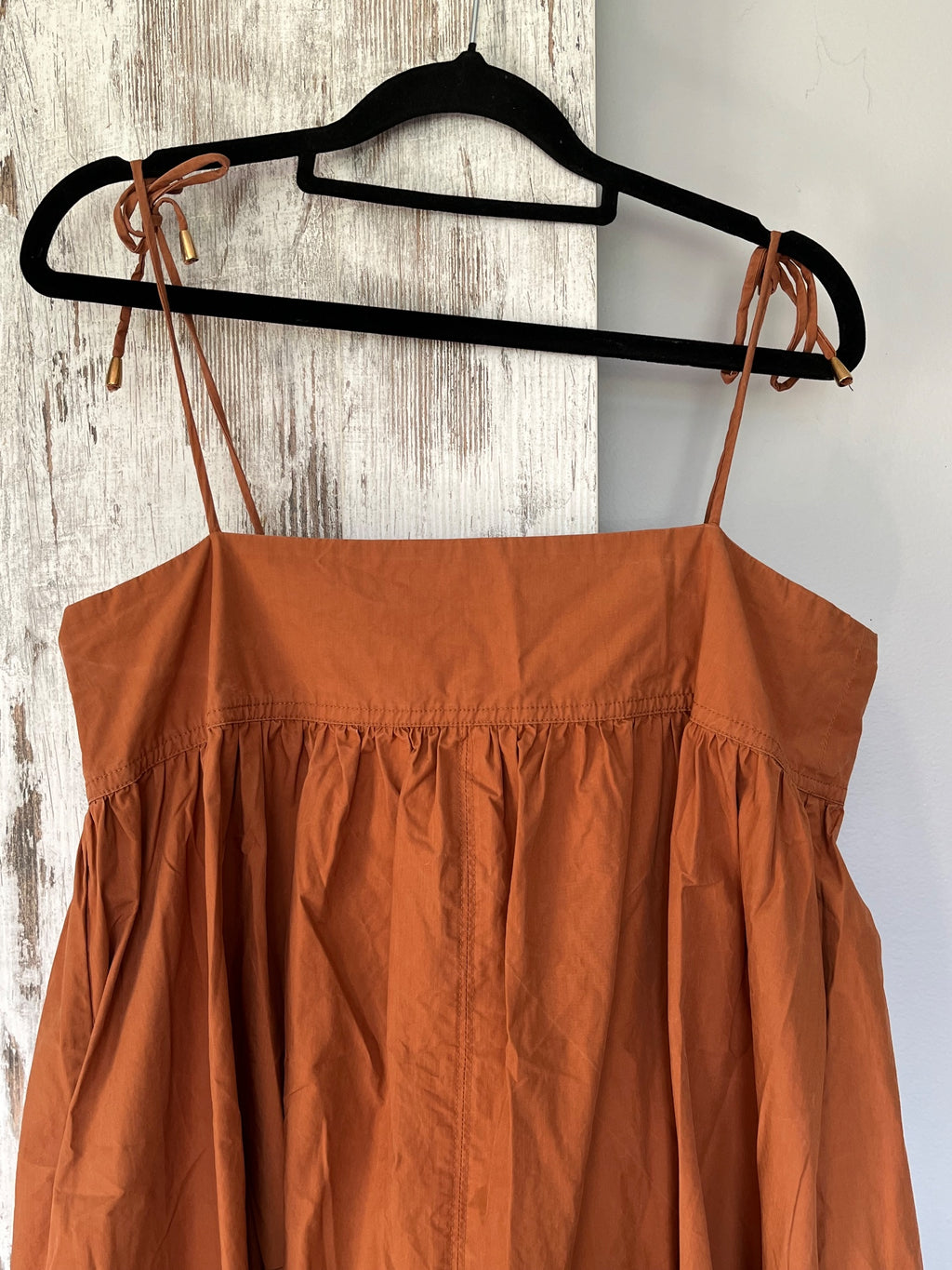 Daisy Says Gathered Midi Dress In Rust Size M - Image 2