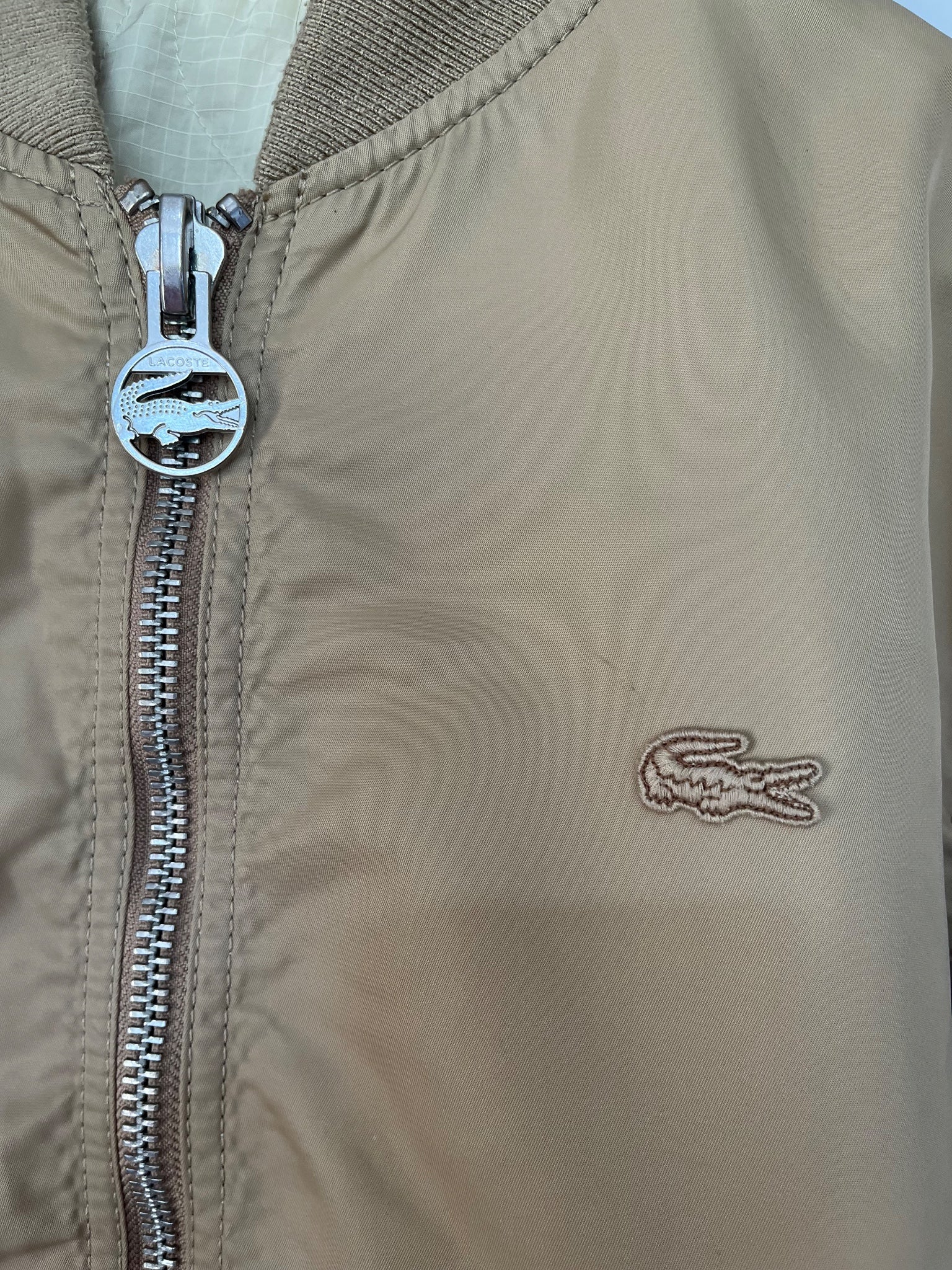 Lacoste Reversible Bomber Jacket Tan Cream RRP $450 - Image 2