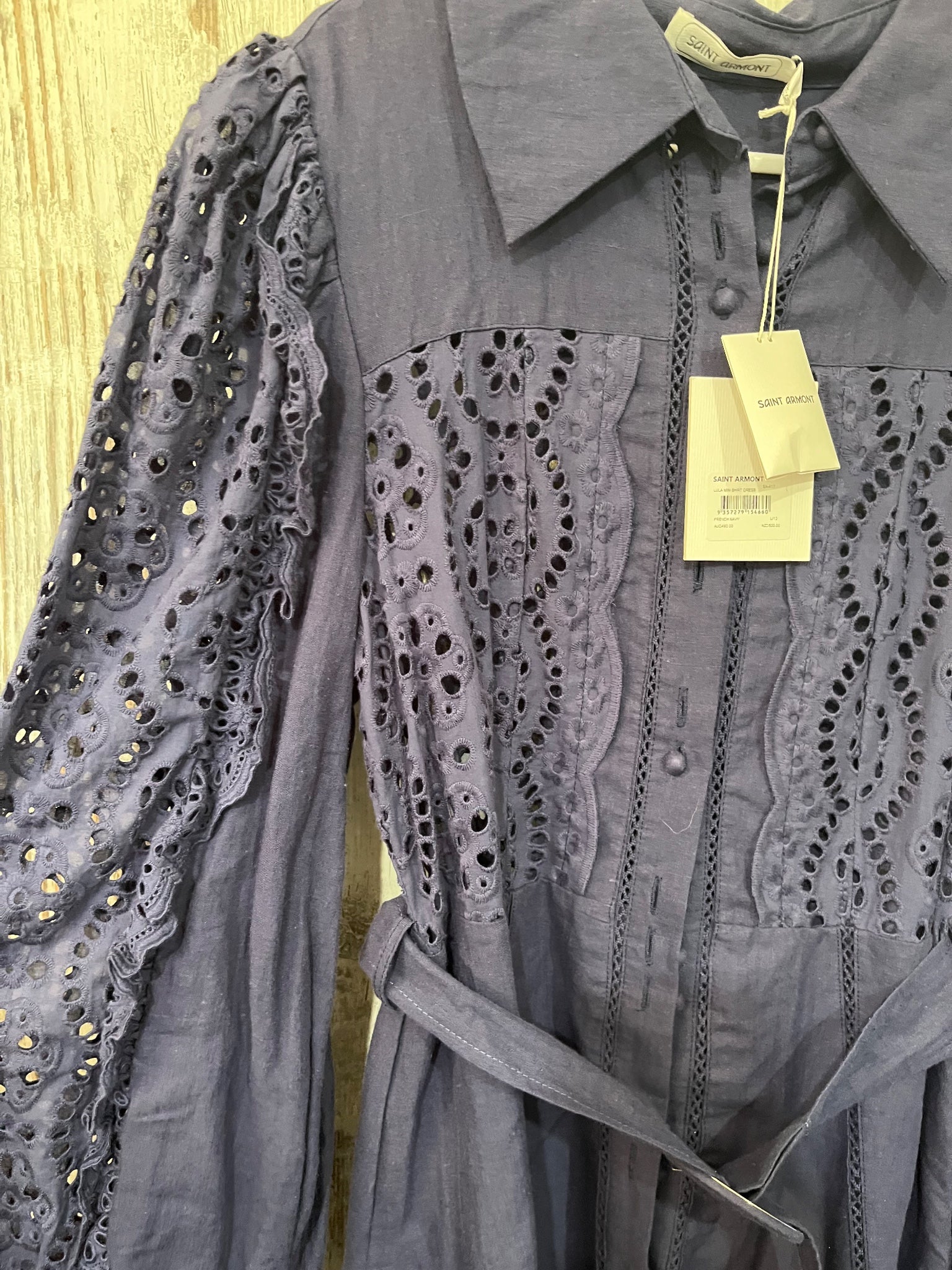 Saint Armont Lula Mini Shirt Dress French Navy Size 12 - Image 2