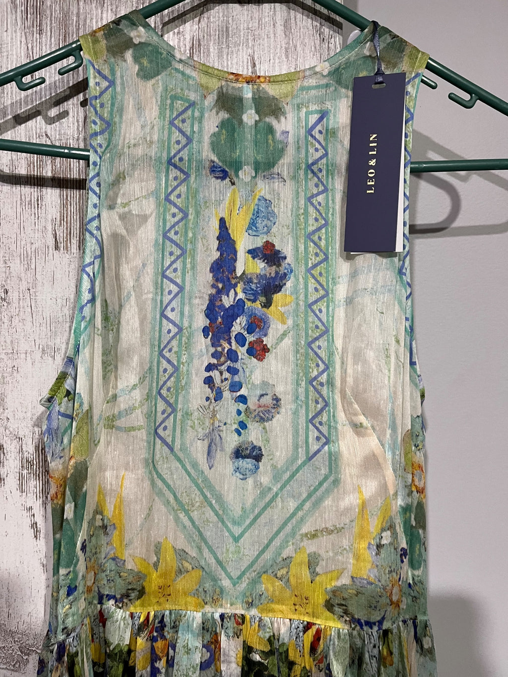 Leo & Lin Floral Linen Silk Maxi Dress Size 10 RRP $699 - Image 2