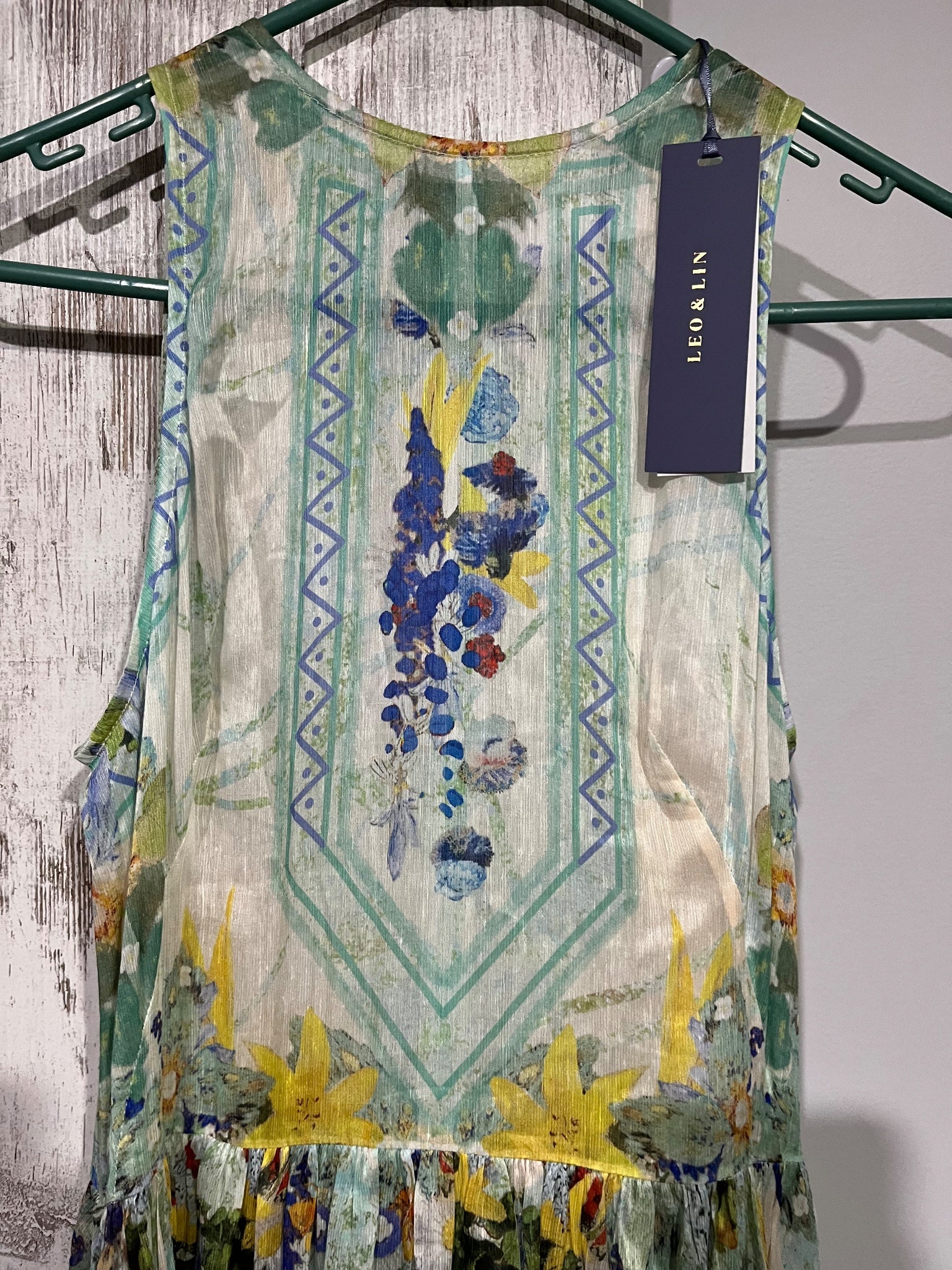 Leo & Lin Floral Linen Silk Maxi Dress Size 10 RRP $699 - Image 2