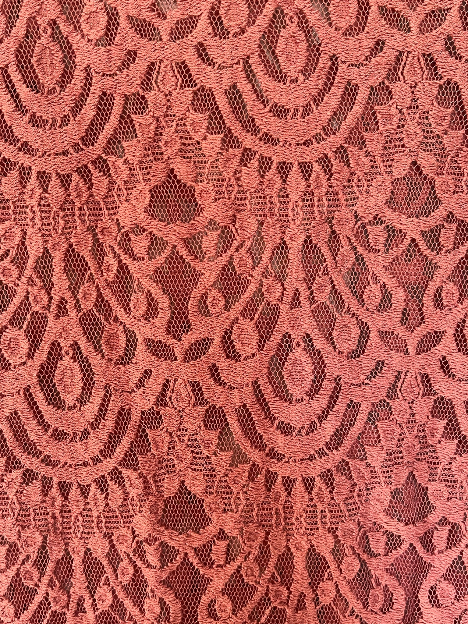 DECJUBA Dusty Rose Lace Short Sleeve Blouse Size L - Image 2