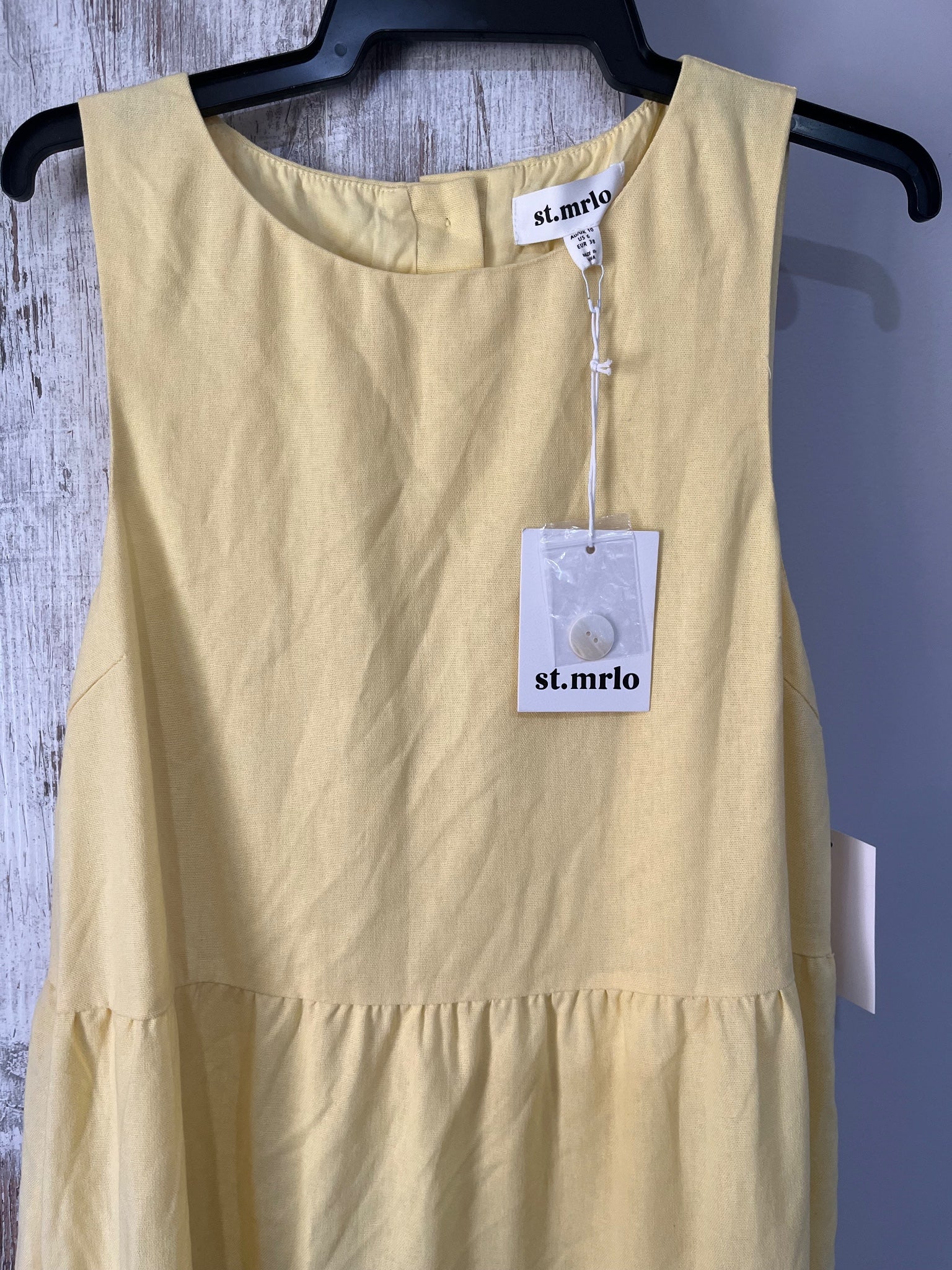 st.mrlo Byron Tiered Midi Dress Powder Yellow Size 10 - Image 2