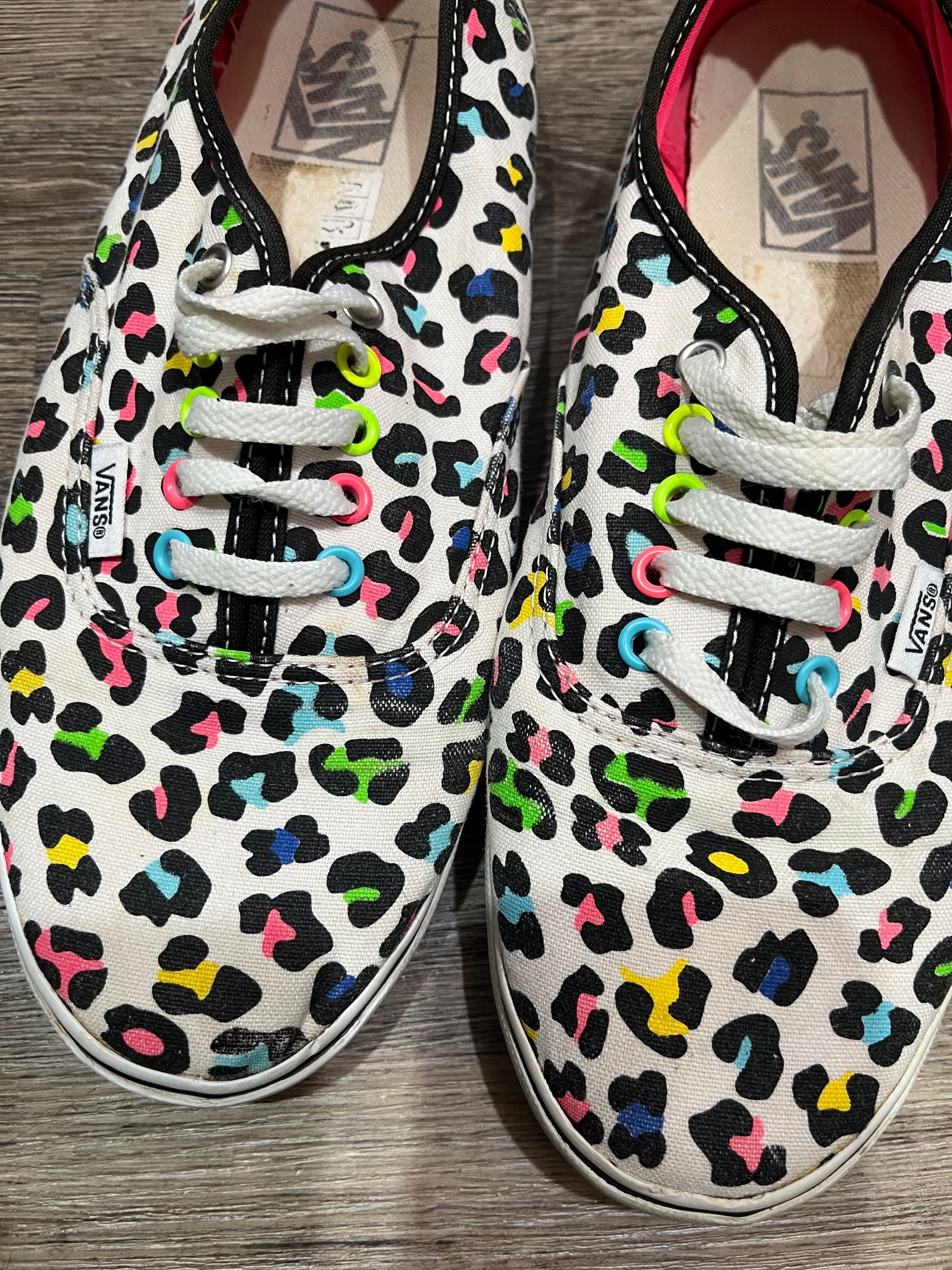 Vans Authentic Lo Pro Neon Leopard Print Sneakers - Image 2