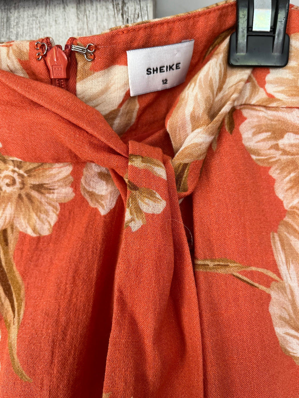 Sheike Orange Floral Tie Waist Short Size 12 - Image 2