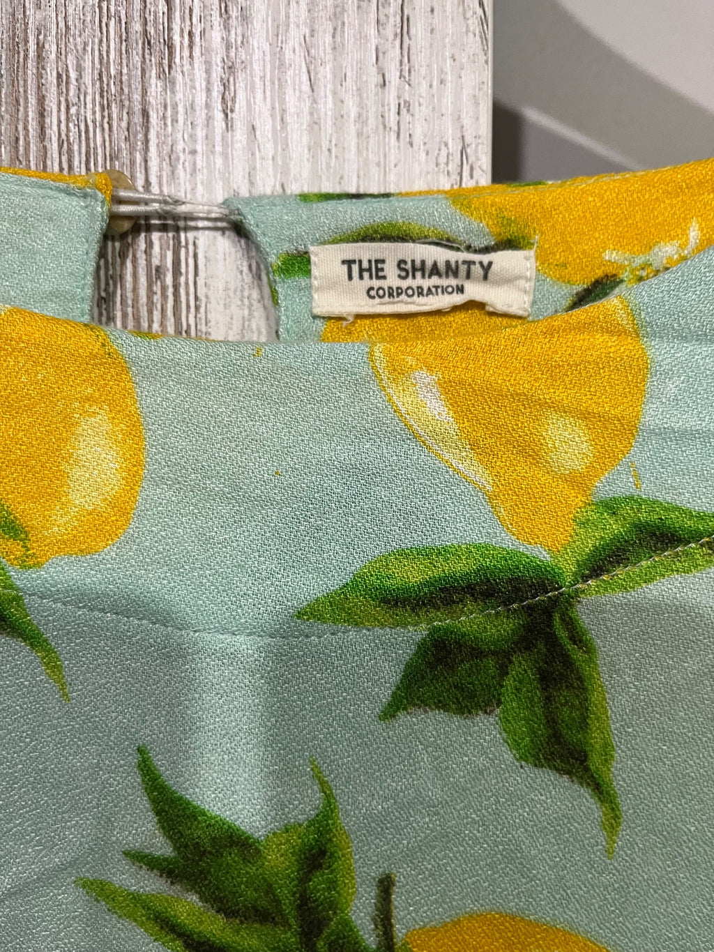 The Shanty Corporation Lemon Print Ruffle Hem Tunic Dress M - Image 2