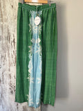 Ebby & I (Linen Lux) Green Striped Rayon Linen Blend Long Pants Size 12 - Image 2