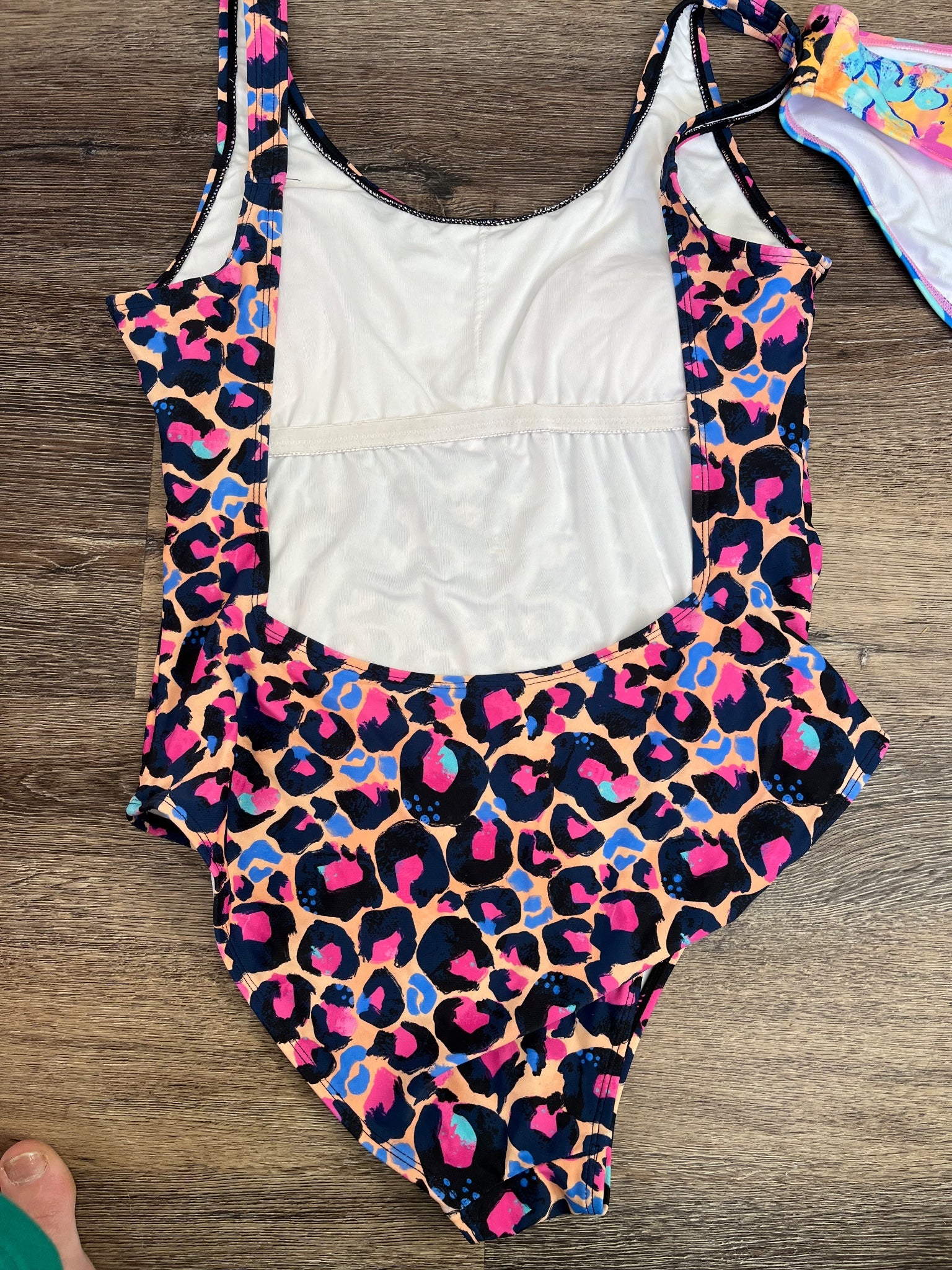 Infamous Swim Neon Leopard Print One-Piece Swimsuit XL - Image 2