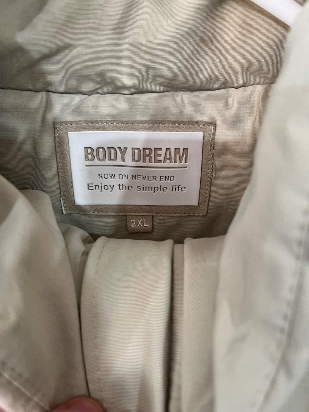 BODY DREAM Oversized Puffer Jacket Beige - Image 2