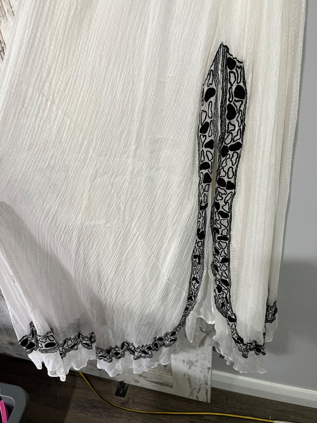 Aje.. Embroidered Cotton Maxi Dress White Black Size 12 - Image 2