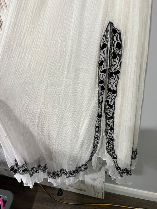 Aje.. Embroidered Cotton Maxi Dress White Black Size 12 - Image 2