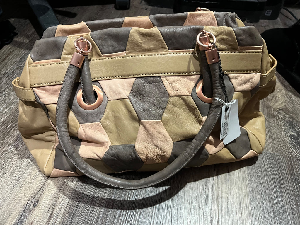 Mimco Tuileries Everyday Bag Sand Patchwork Leather Handbag - Image 2