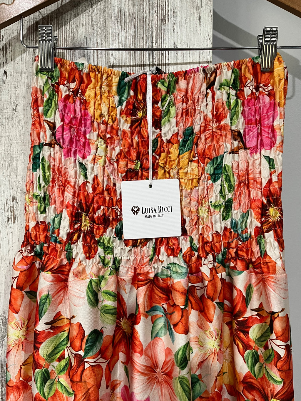 Luisa Ricci Floral Smocked Strapless Maxi Dress XL - Image 2