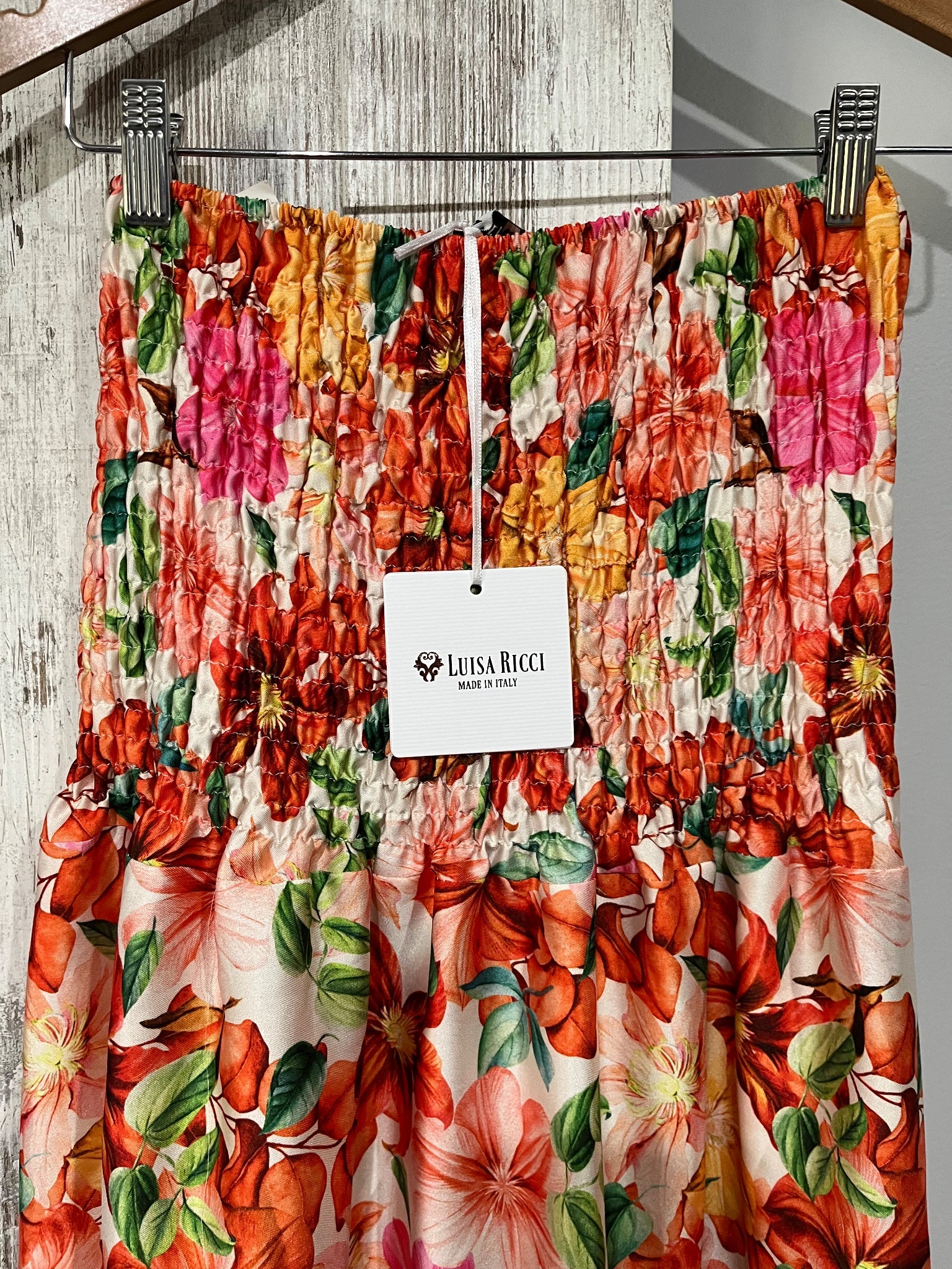 Luisa Ricci Floral Smocked Strapless Maxi Dress XL - Image 2