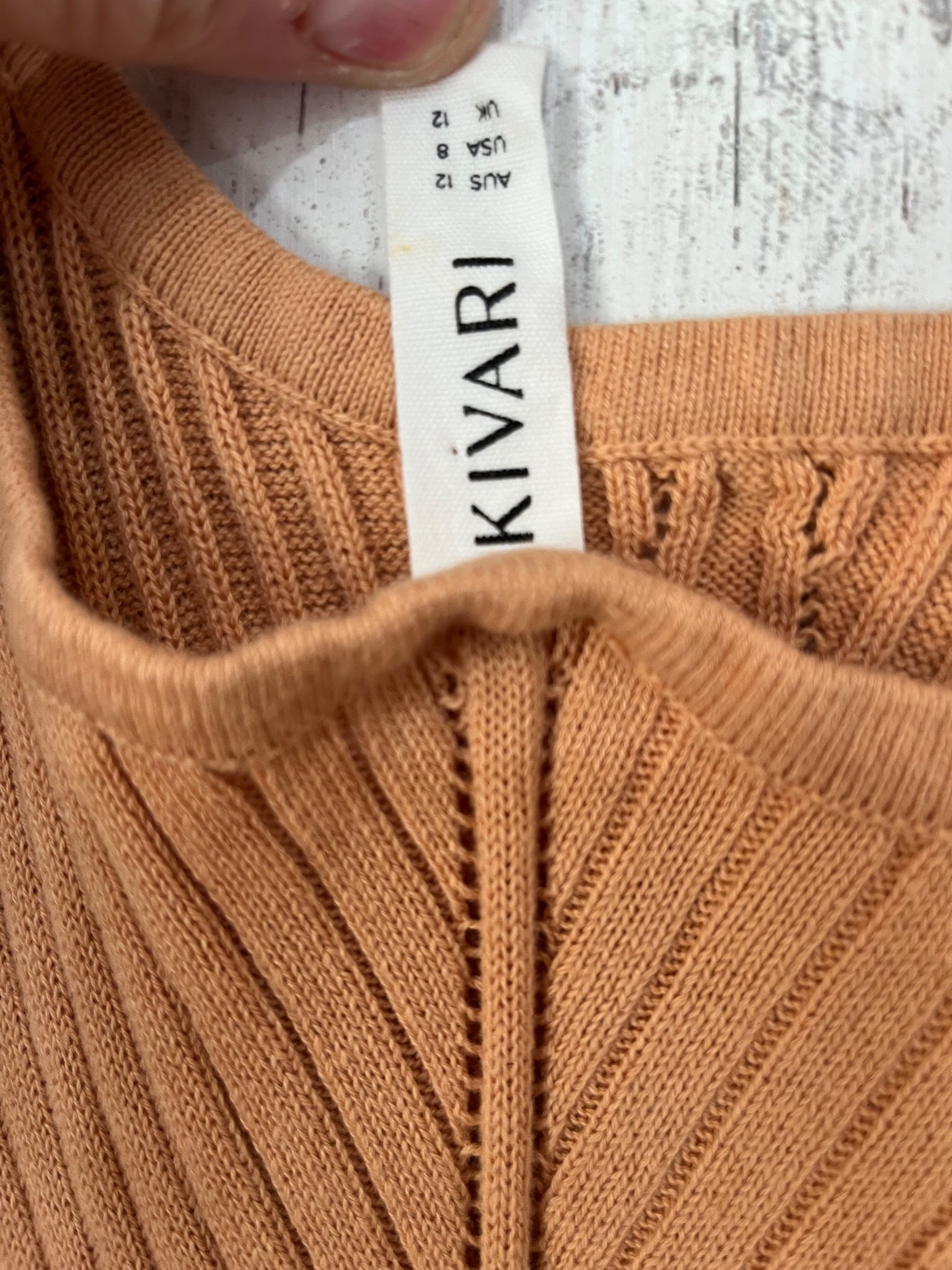Kivari Orange Ribbed Knit Midi Tank Dress - Image 2