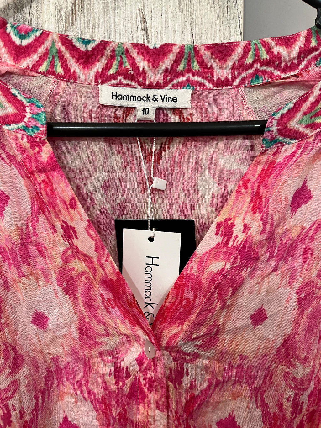 Hammock & Vine Pink Multi-Colored Printed Button-Down Tunic Dress - Image 2