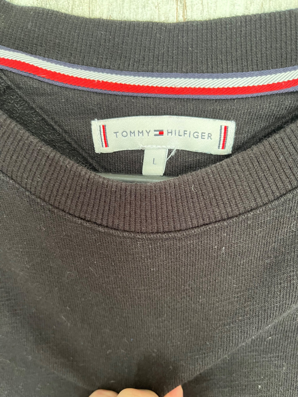 Tommy Hilfiger Black Embroidered Logo Crewneck Sweatshirt - Image 2