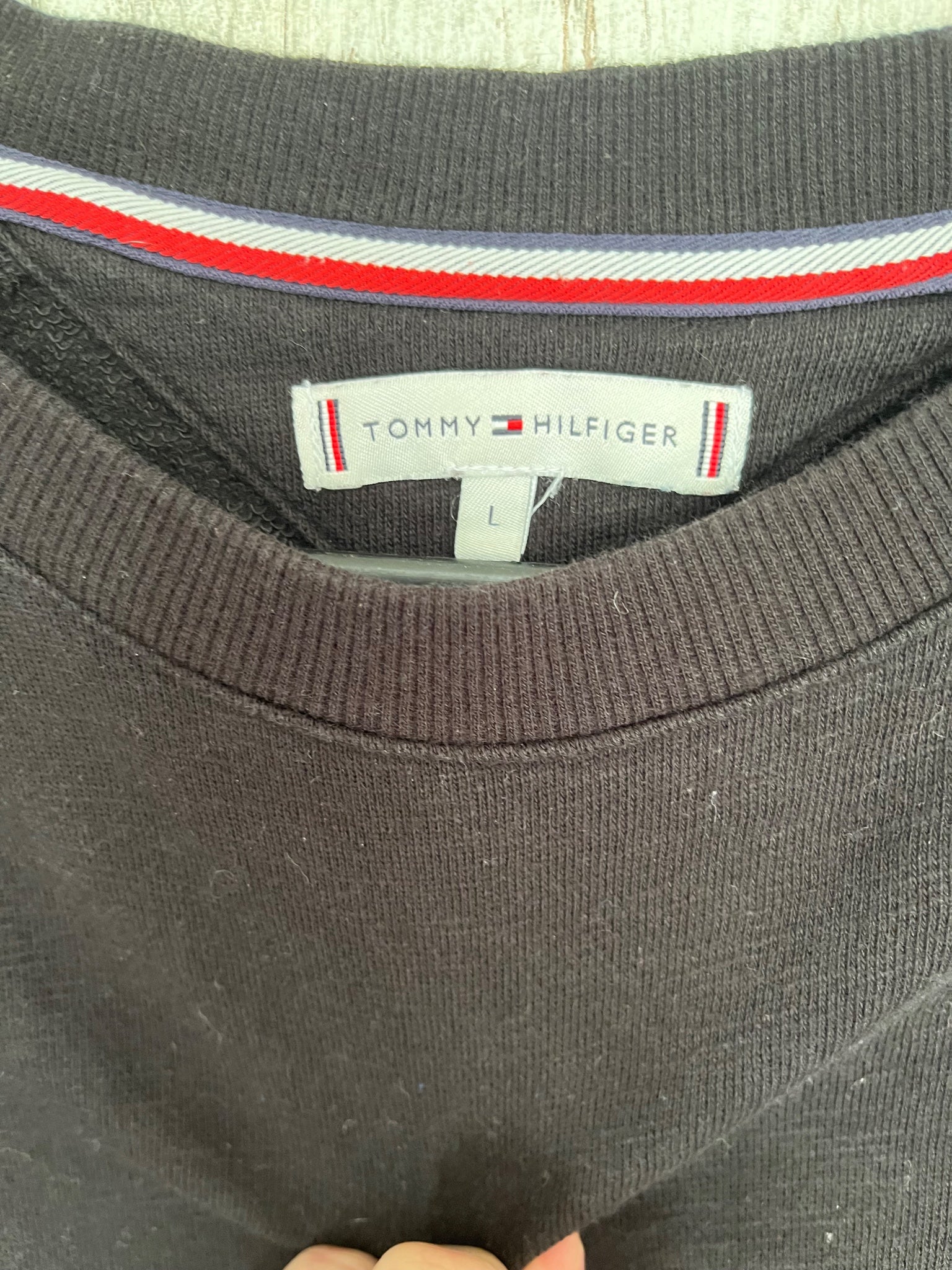 Tommy Hilfiger Black Embroidered Logo Crewneck Sweatshirt - Image 2
