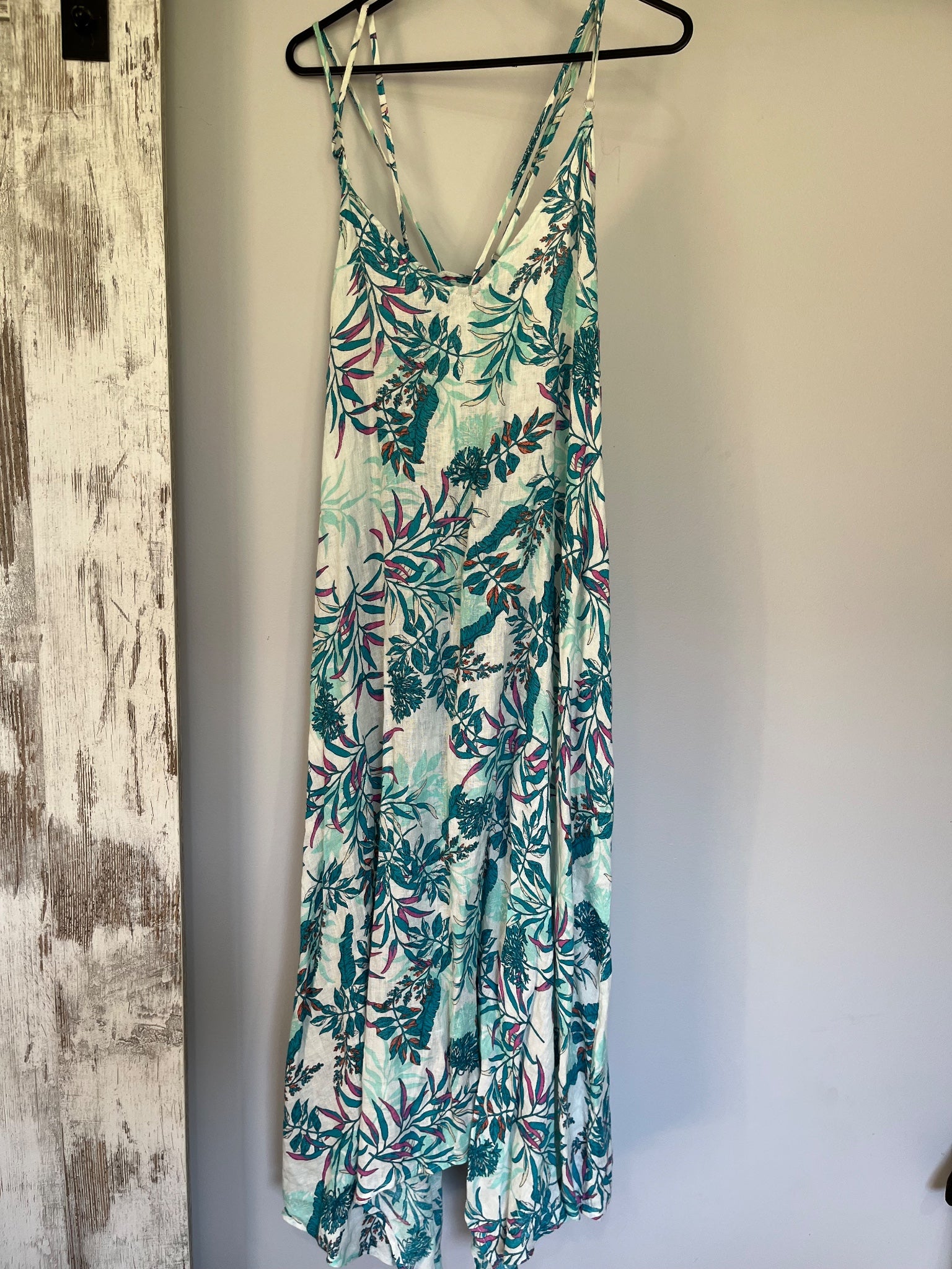 Cynthia Rowley Tropical Leaf Print Linen Cami Dress Size S - Image 2