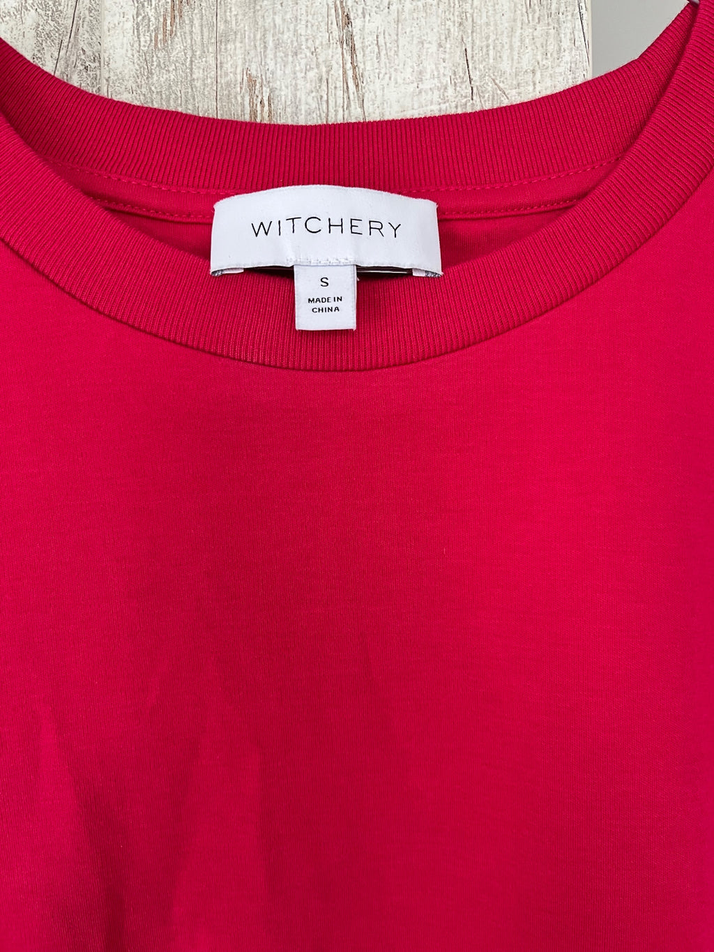 Witchery Red Cotton Flutter Sleeve Blouse With Lace Trim - Image 2