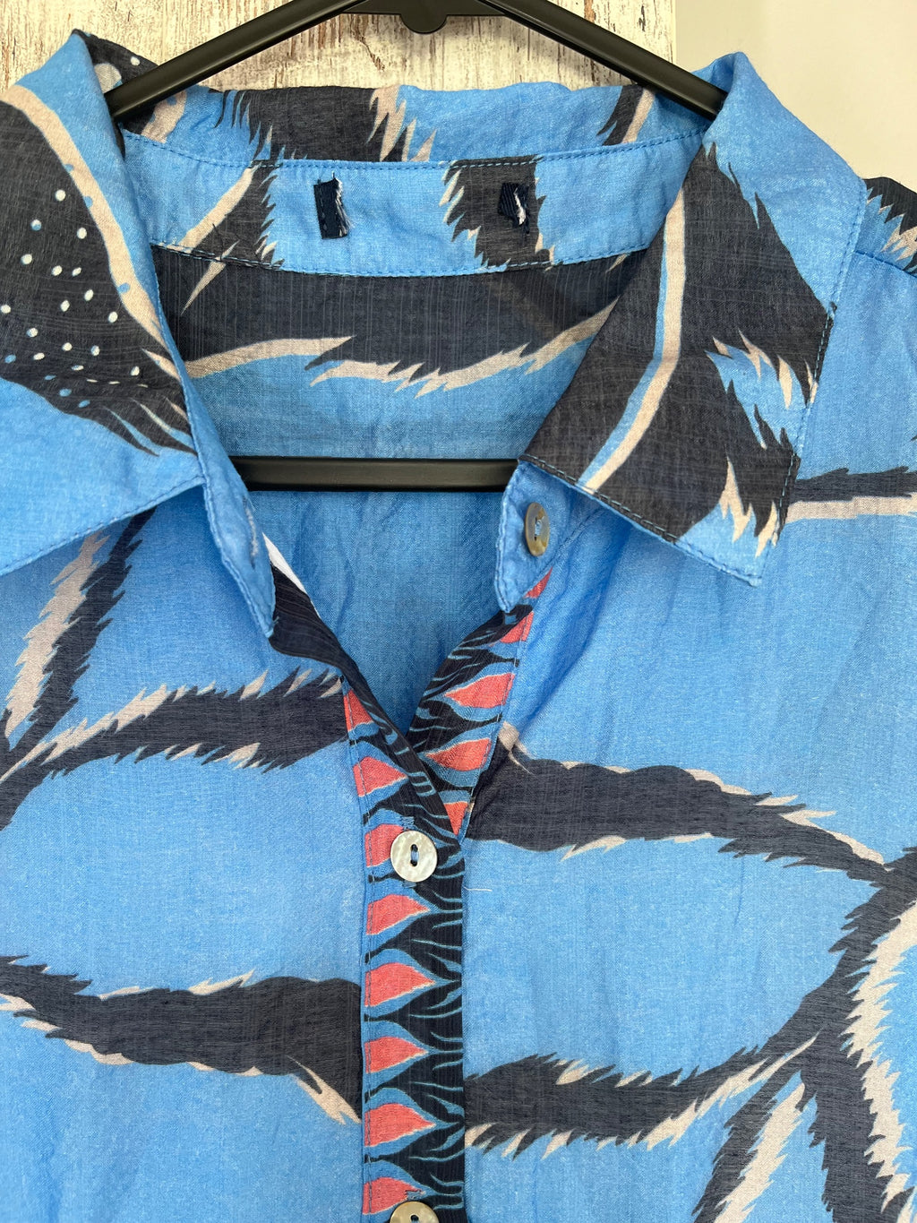 Gordon Smith Blue Tropical Tapestry Tiered Shirt Dress - Image 2