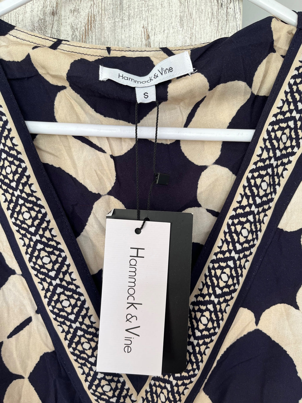 Hammock & Vine Geometric Print V-Neck Kaftan Dress Size S - Image 2