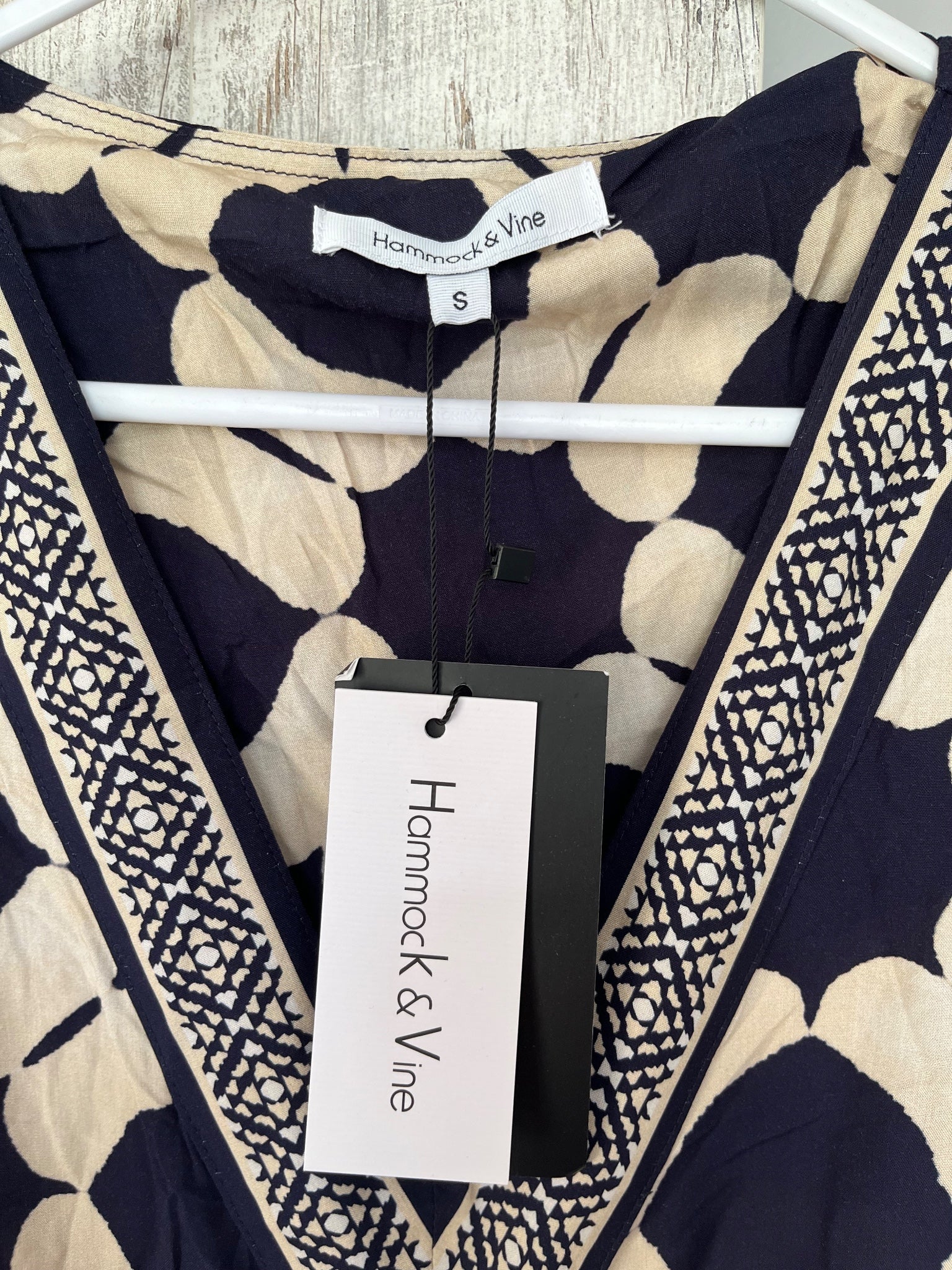 Hammock & Vine Geometric Print V-Neck Kaftan Dress Size S - Image 2